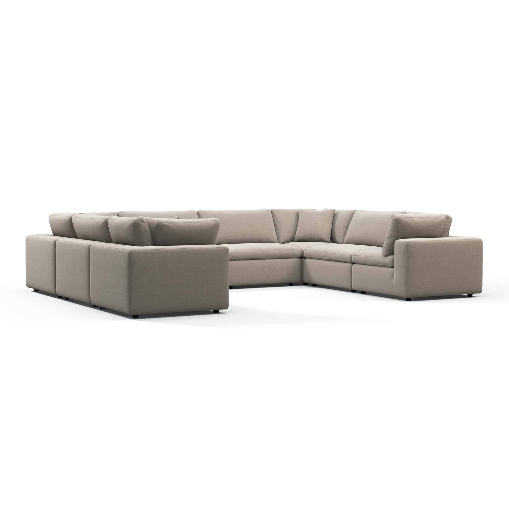 Cloud Sofa - 8 Seater U Beige (2) - Cloud Couch