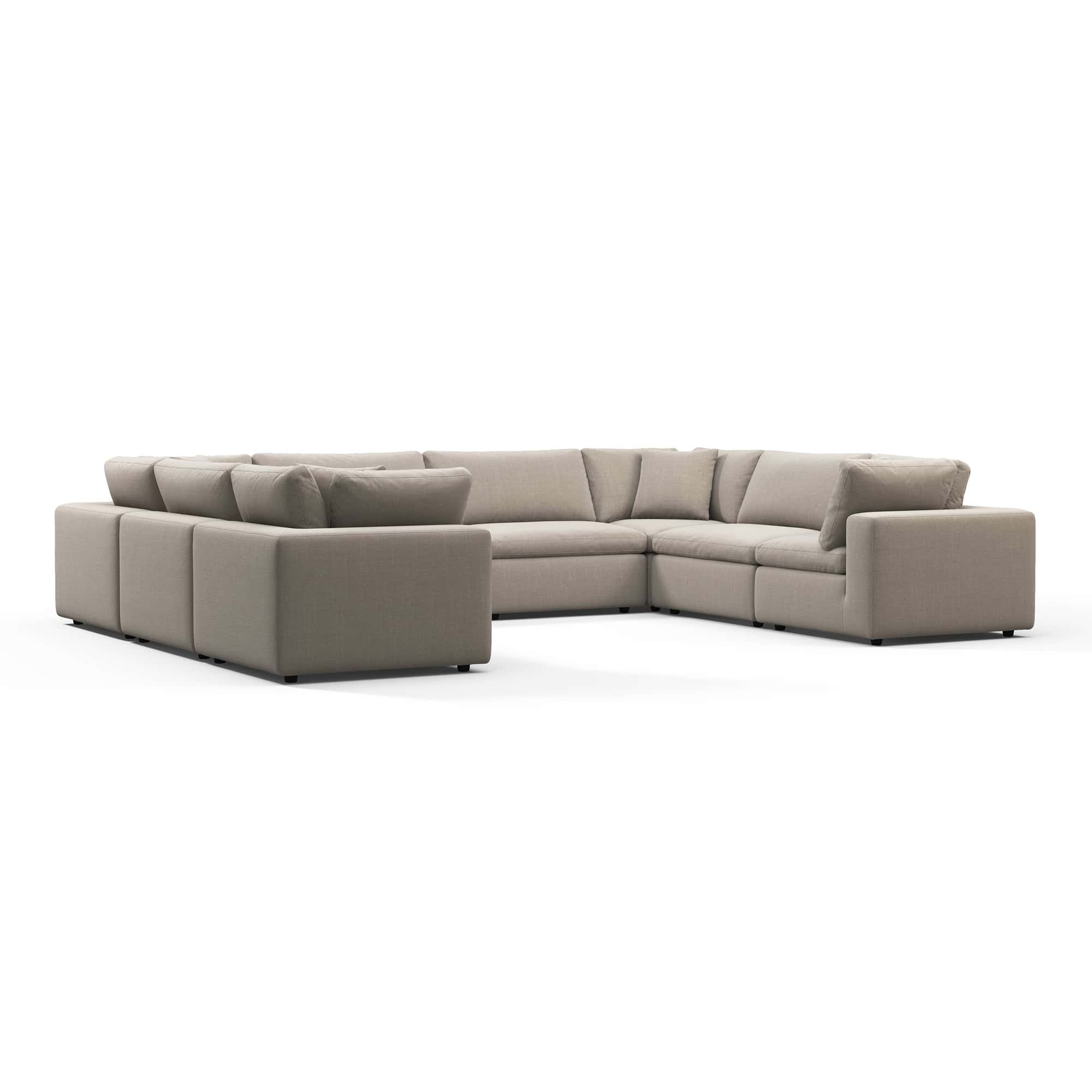 Cloud Sofa - 8 Seater U Beige (2) - Cloud Couch
