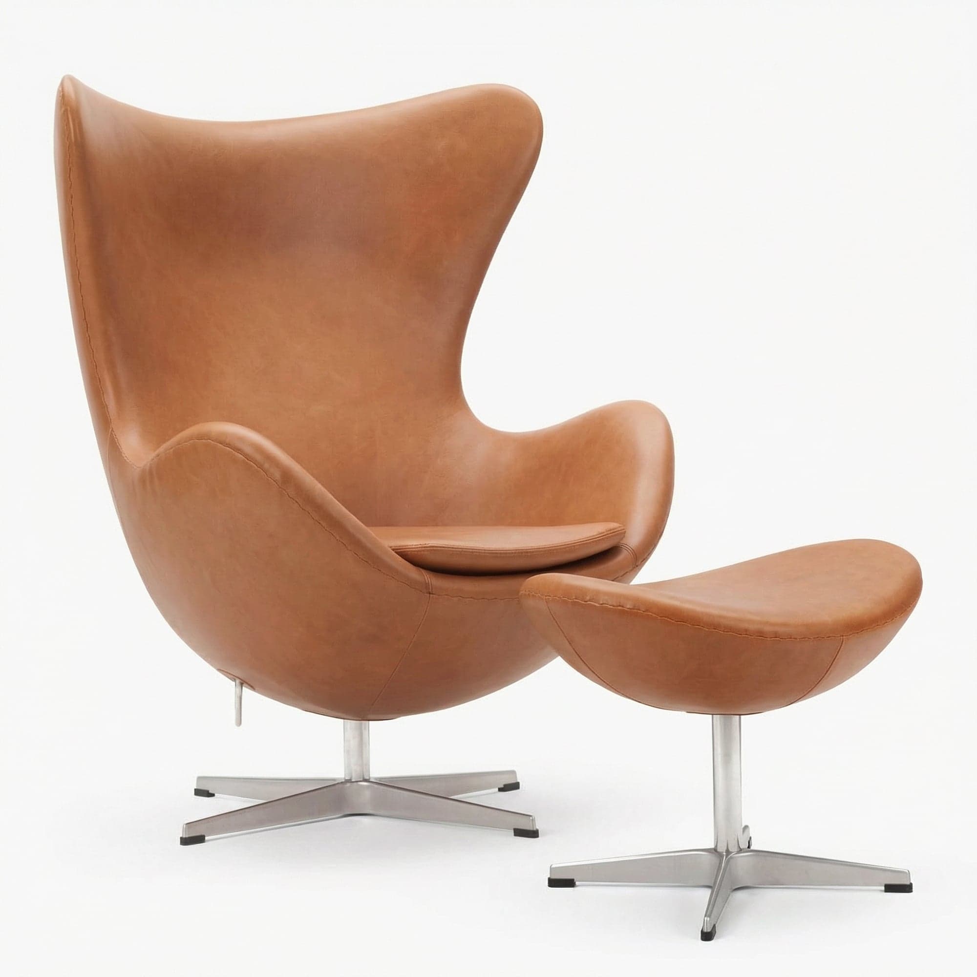 Arne Swivel Base Chair & Footstool (w/ Self-Return)