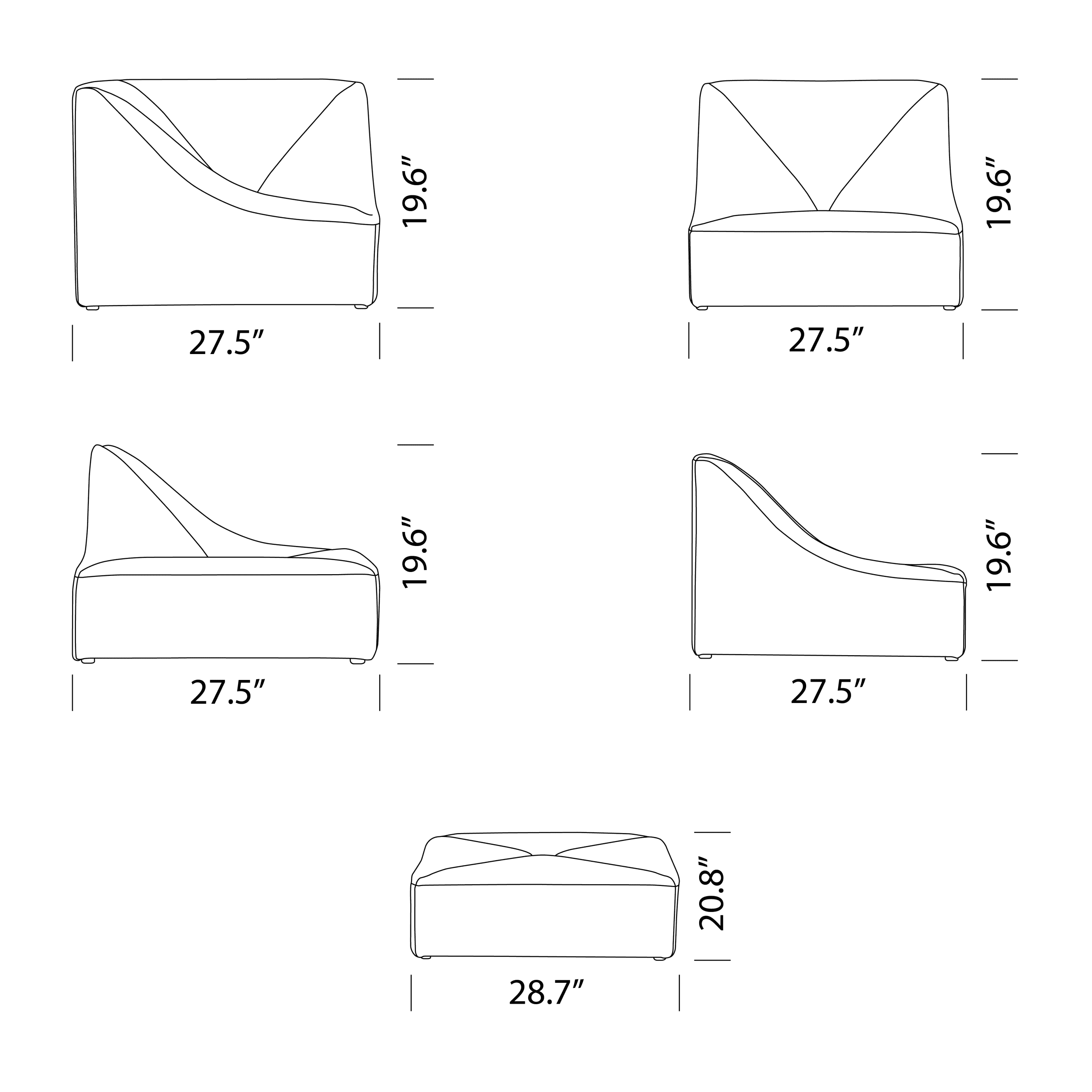 Dune Ensemble Replica Dimensions Mobile - Dune Sofa