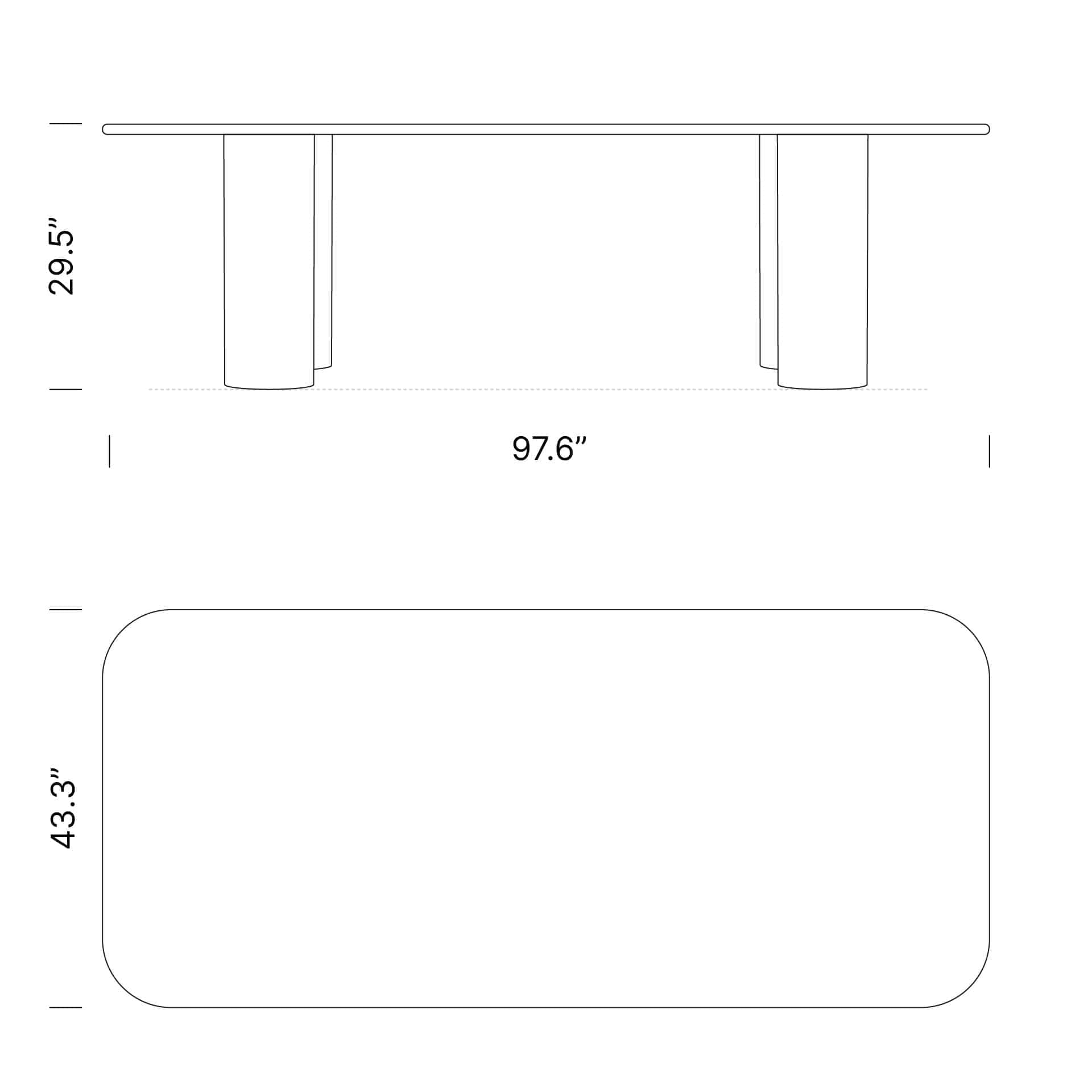 Dimensions Cato Dining Table Mobile