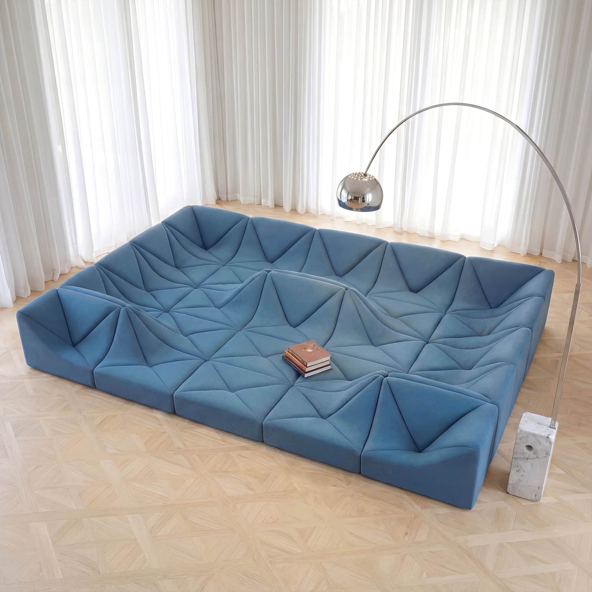 Dune Ensemble - Royal Blue Velvet (13) - Dune Sofa
