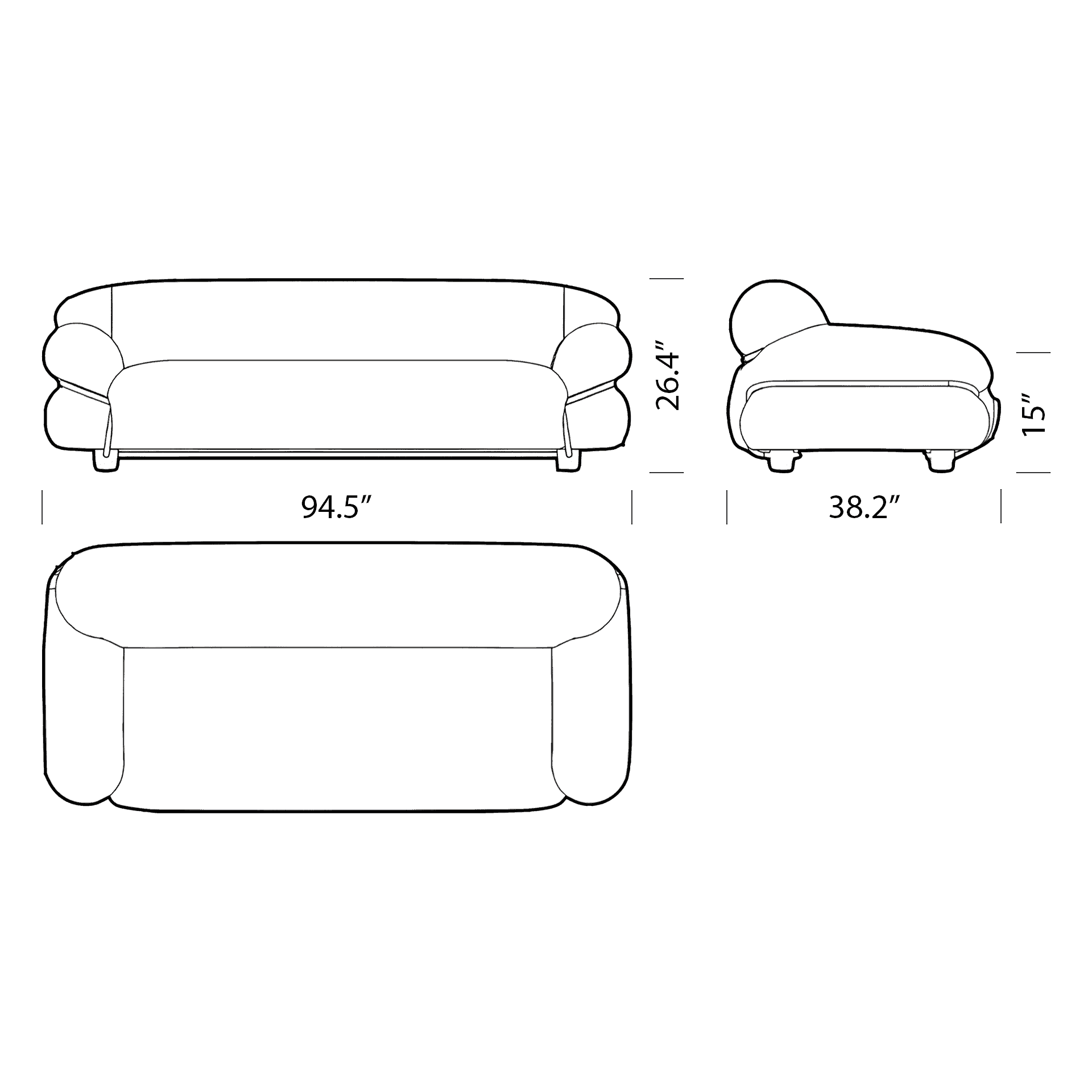 Product dimensions diagram