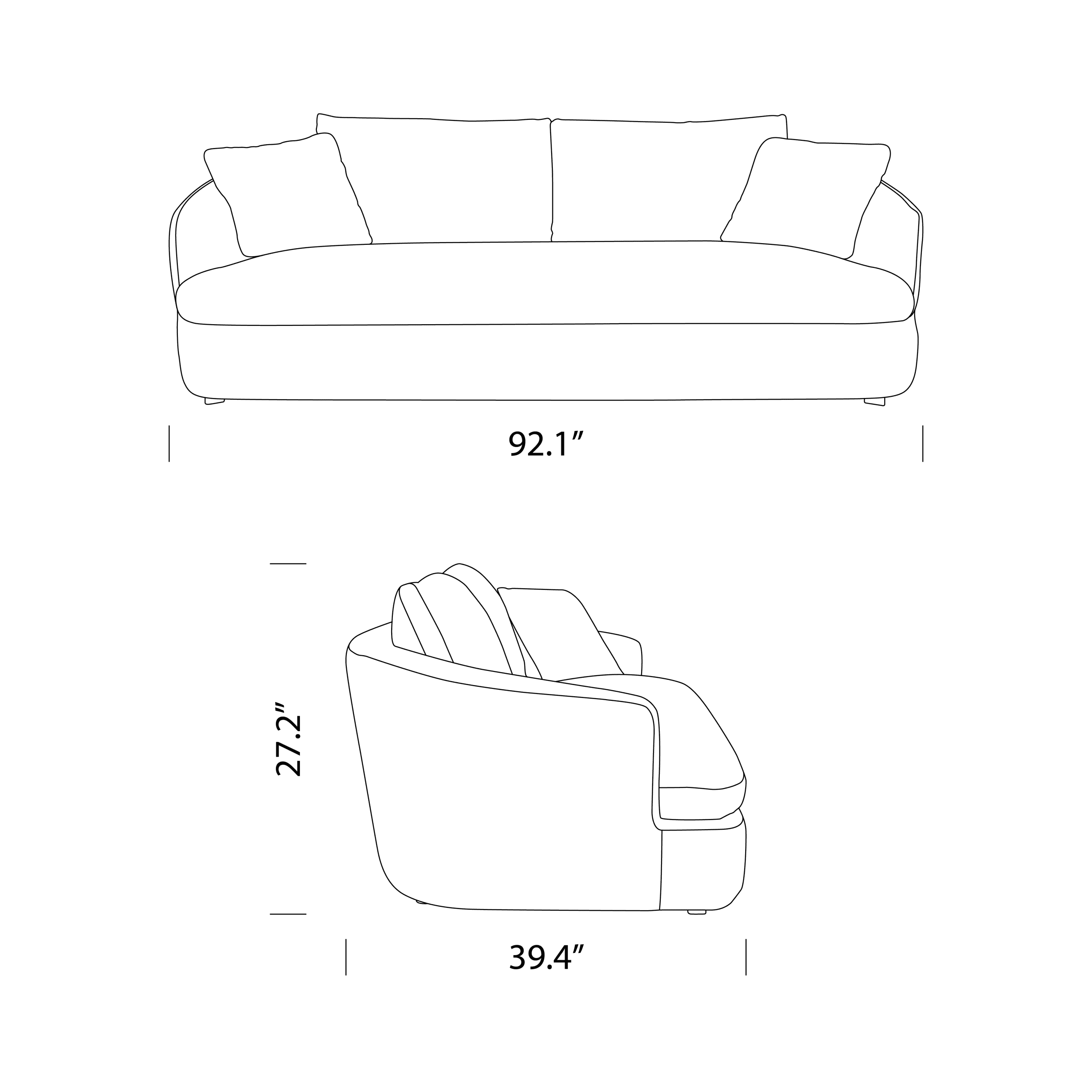 Product dimensions diagram