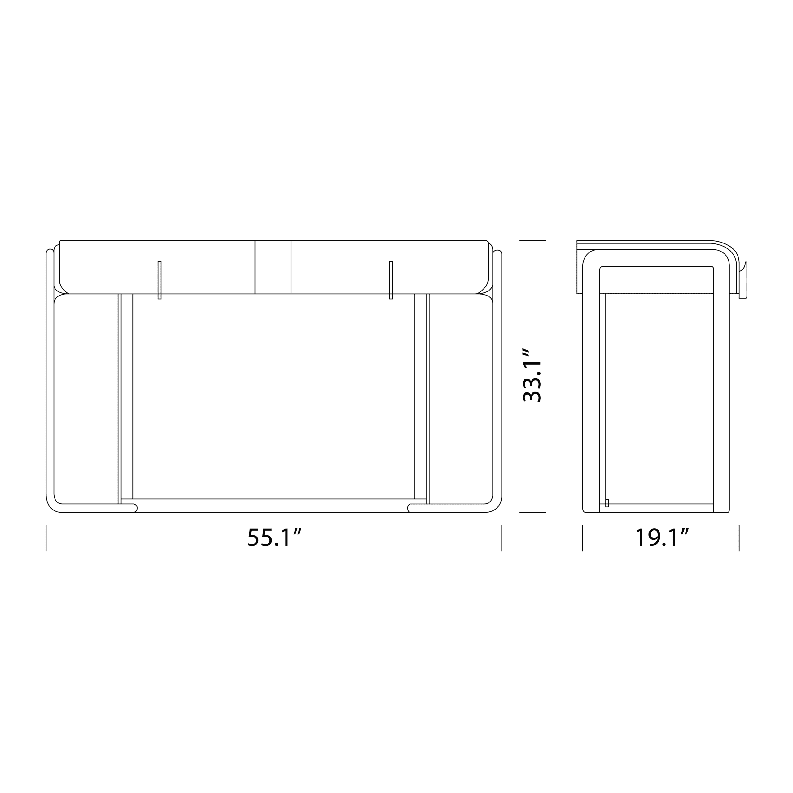 Product dimensions diagram