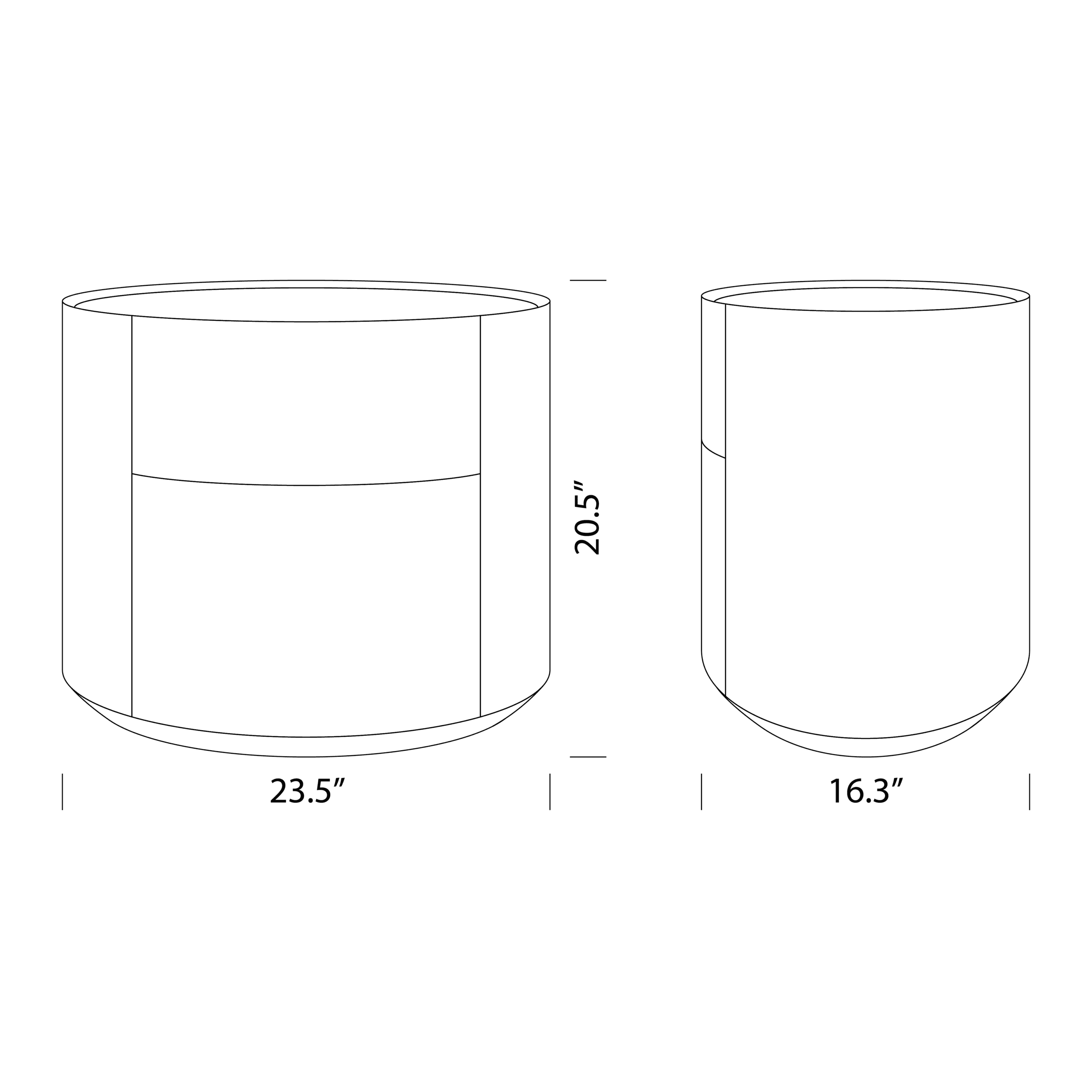 Product dimensions diagram
