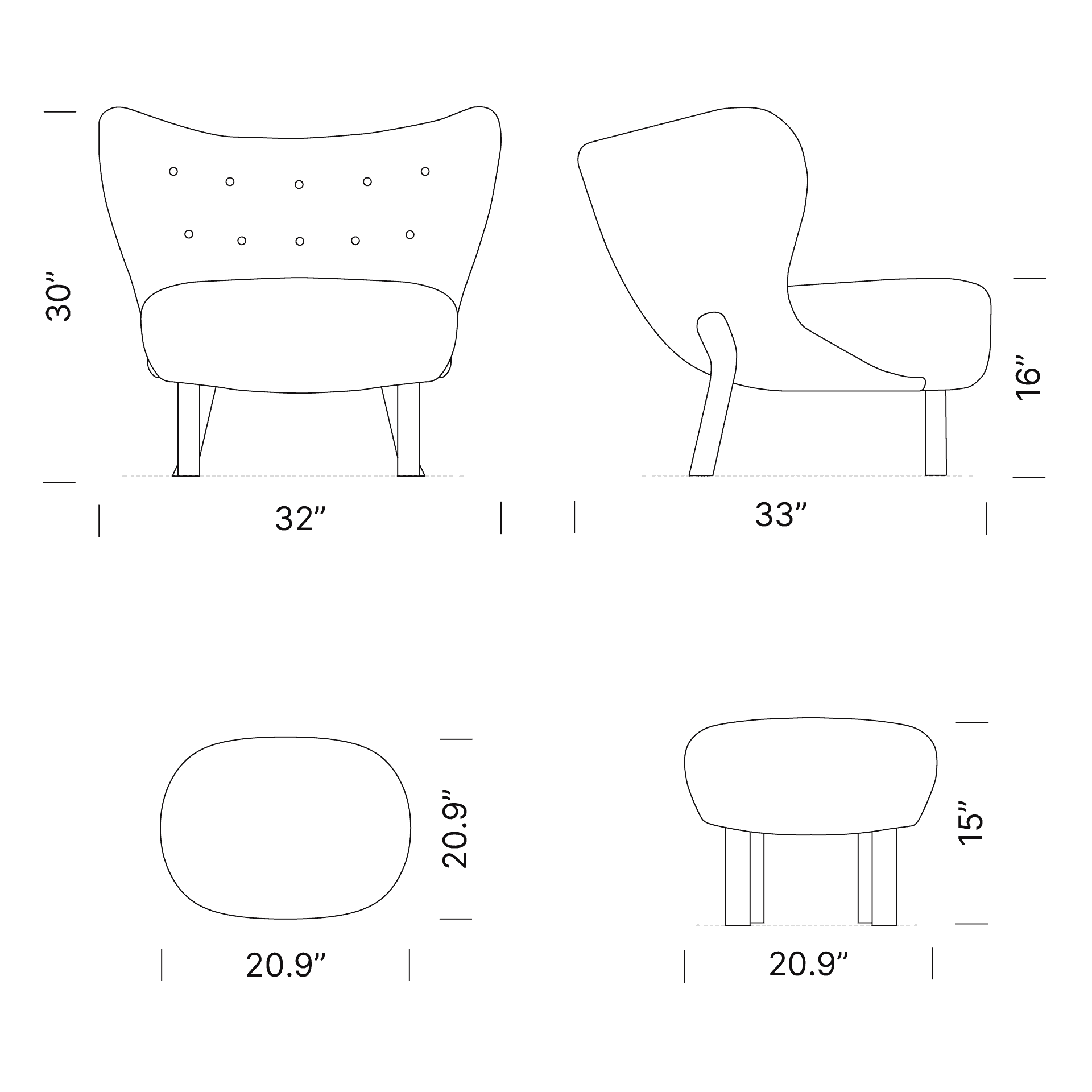 Product dimensions diagram