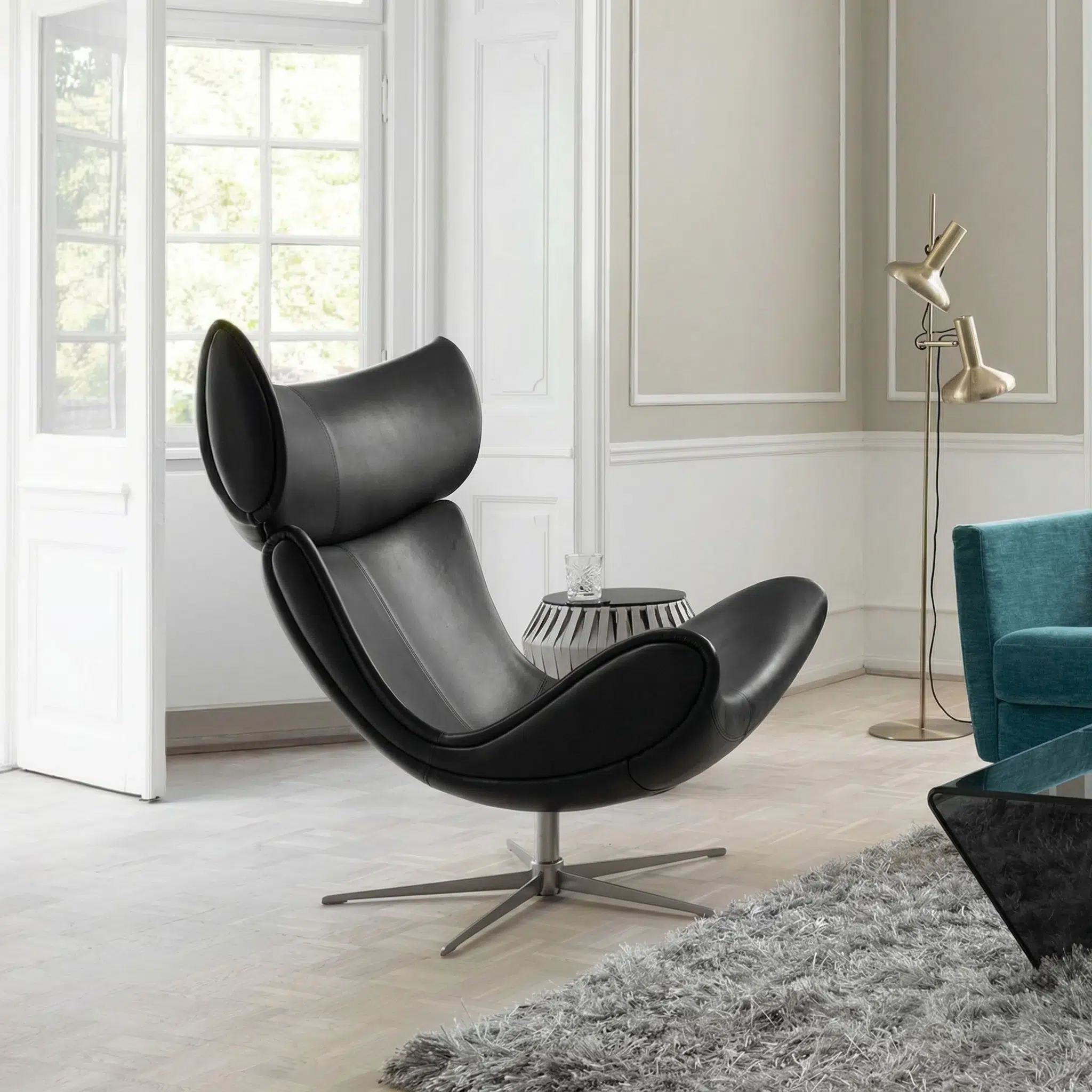 Imola Swivel Armchair with Footstool 7 | Sohnne
