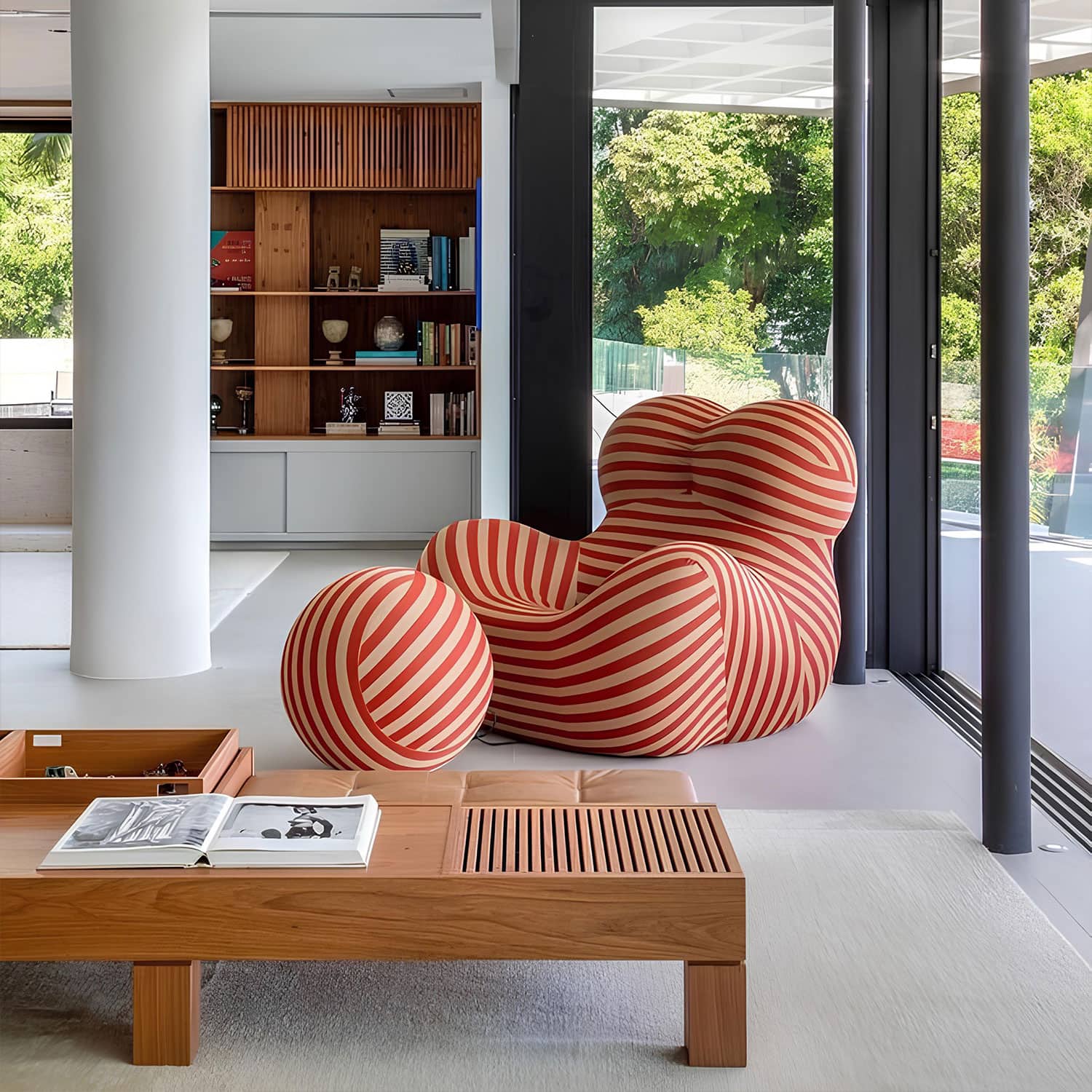 La Mamma Up Chair Fiery Red 19 1 - Replica, Up 50 Armchair and Ottoman Replica