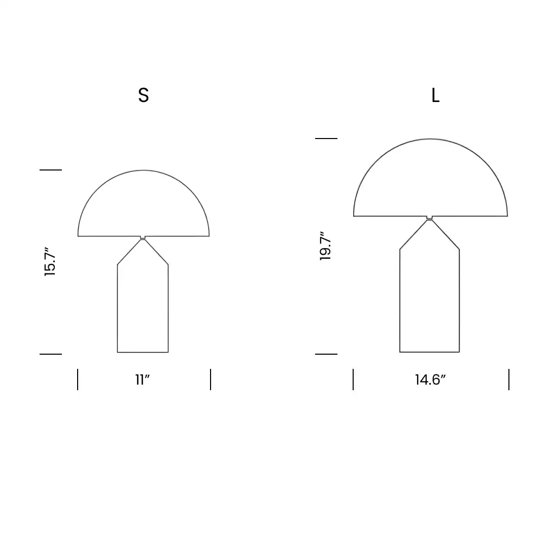 Oluce Atollo 233 Table Lamp Mobile Dimensions - Oluce Atollo 233 Table Lamp