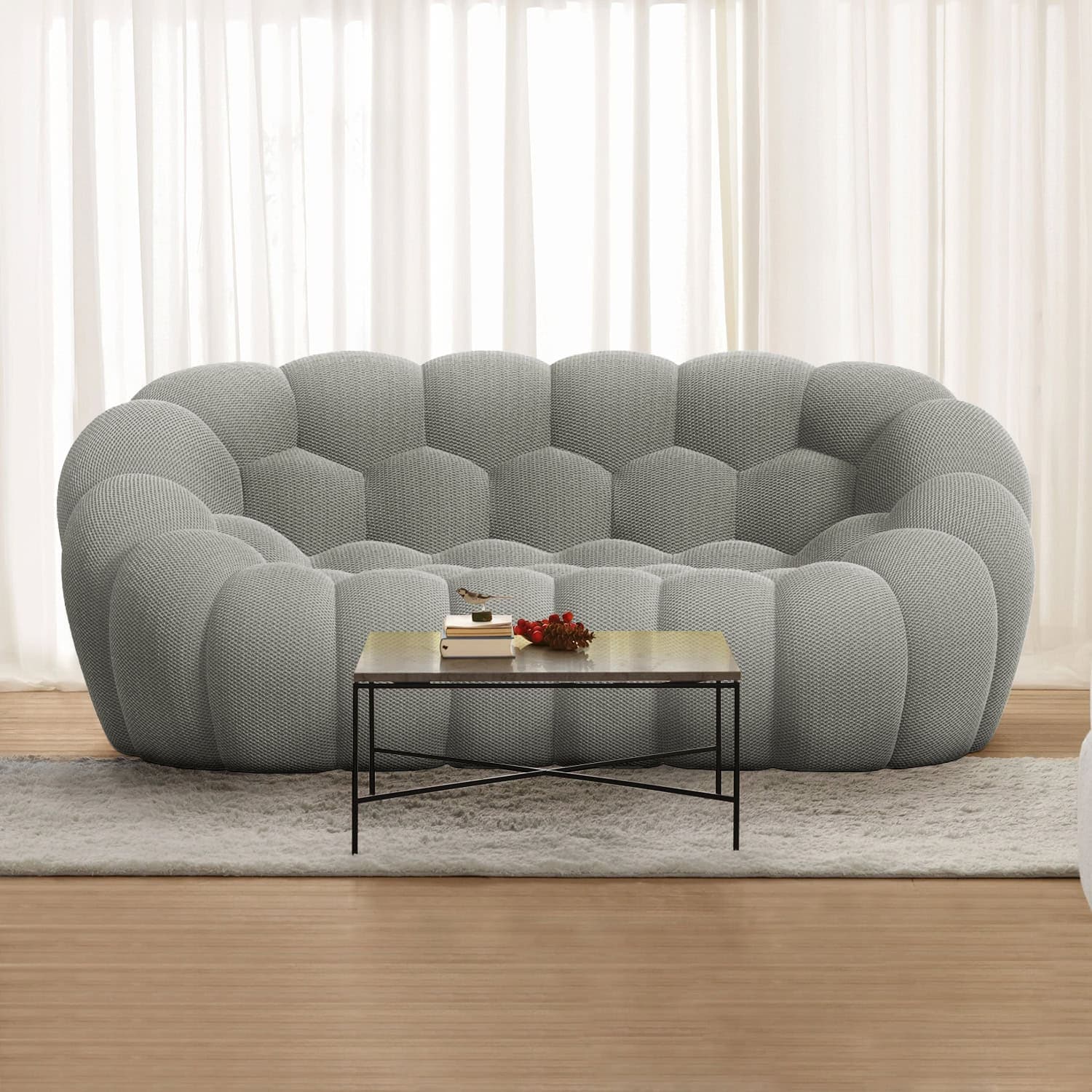 Bubble Loveseat Light Grey 1 - Bubble Loveseat,  Bubble