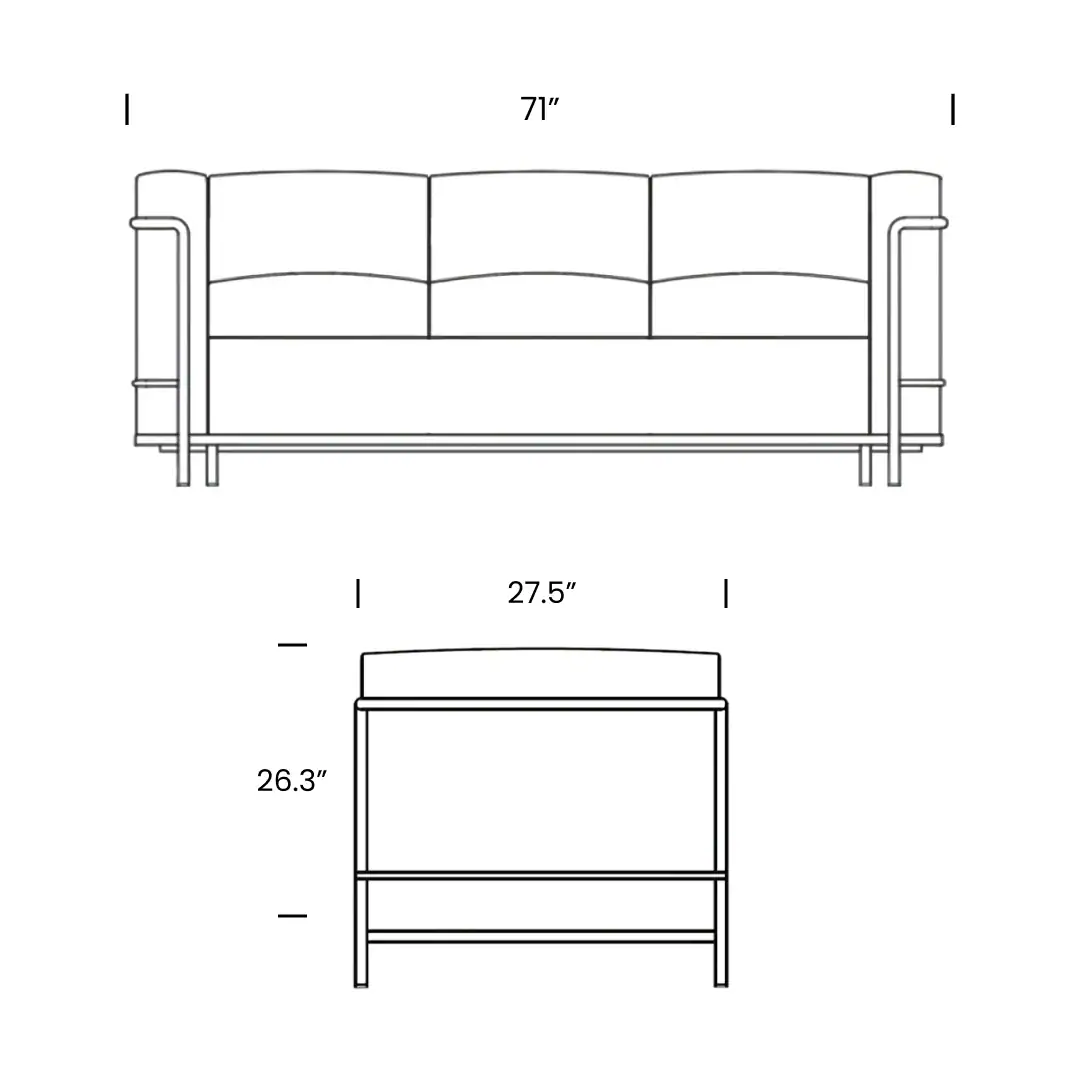 Product dimensions diagram