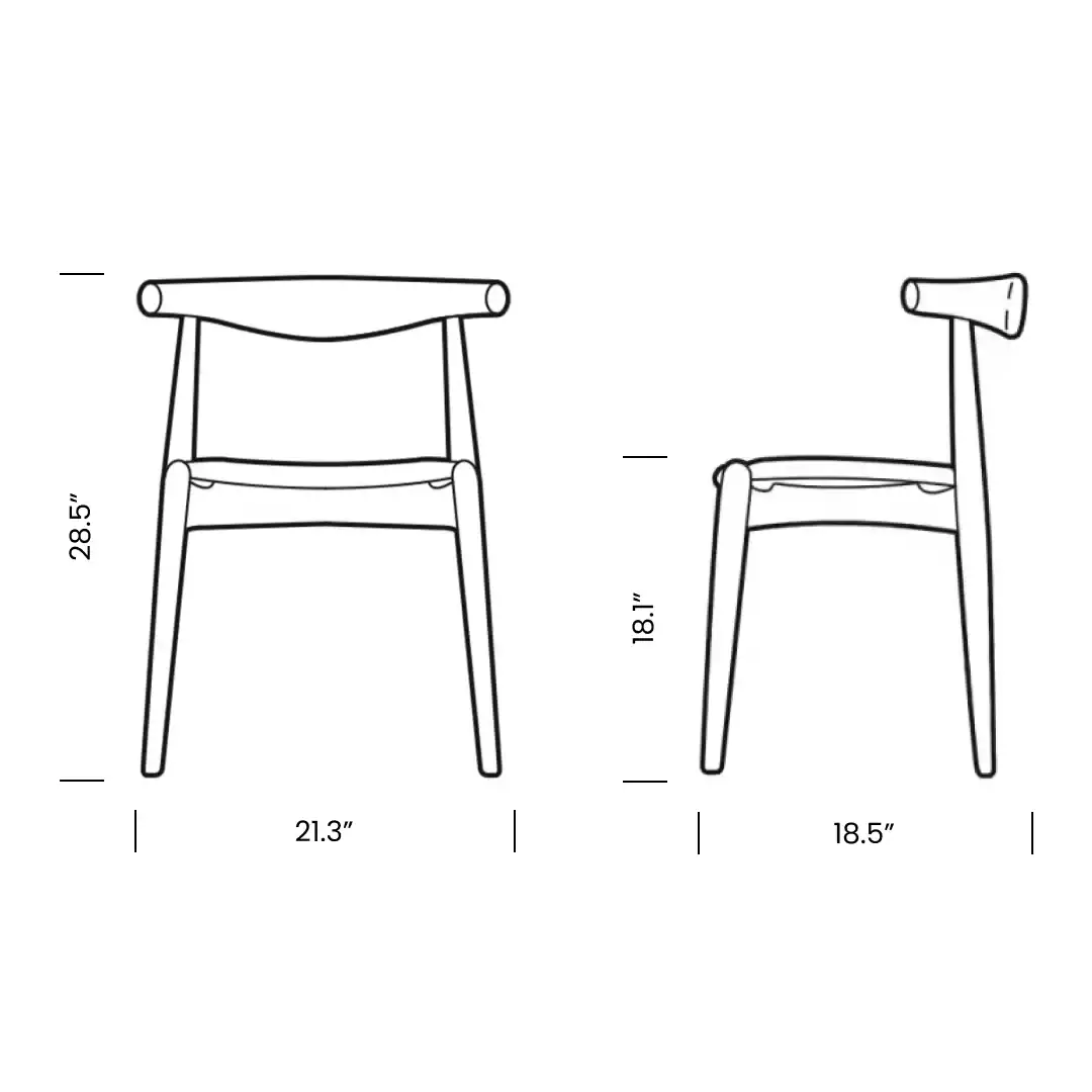 CH20 Elbow Chair Mobile Dimensions