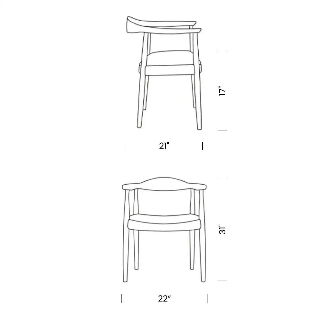 Dimensions Hiroshima Armchair Replica Mobile - Hiroshima Armchair