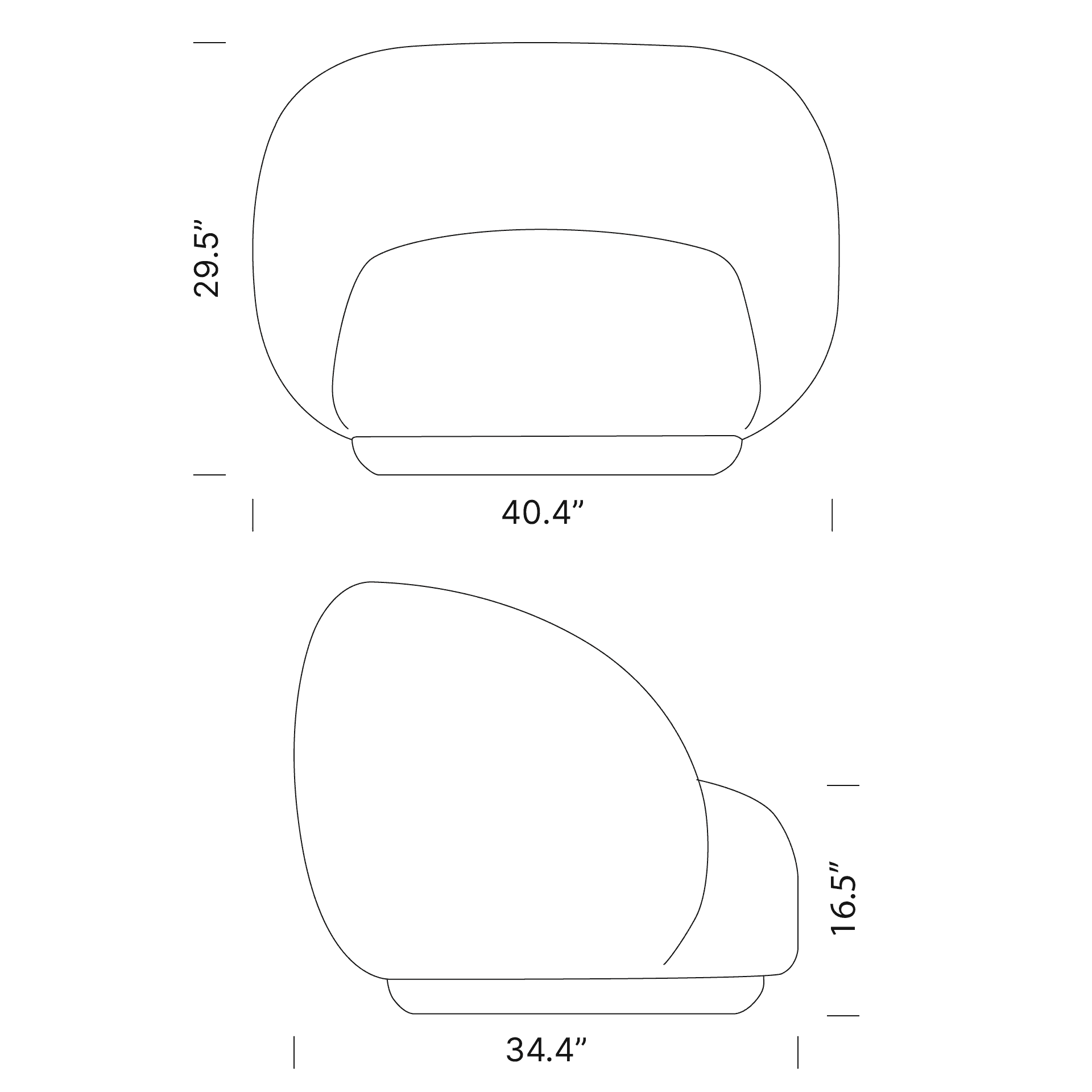 Product dimensions diagram
