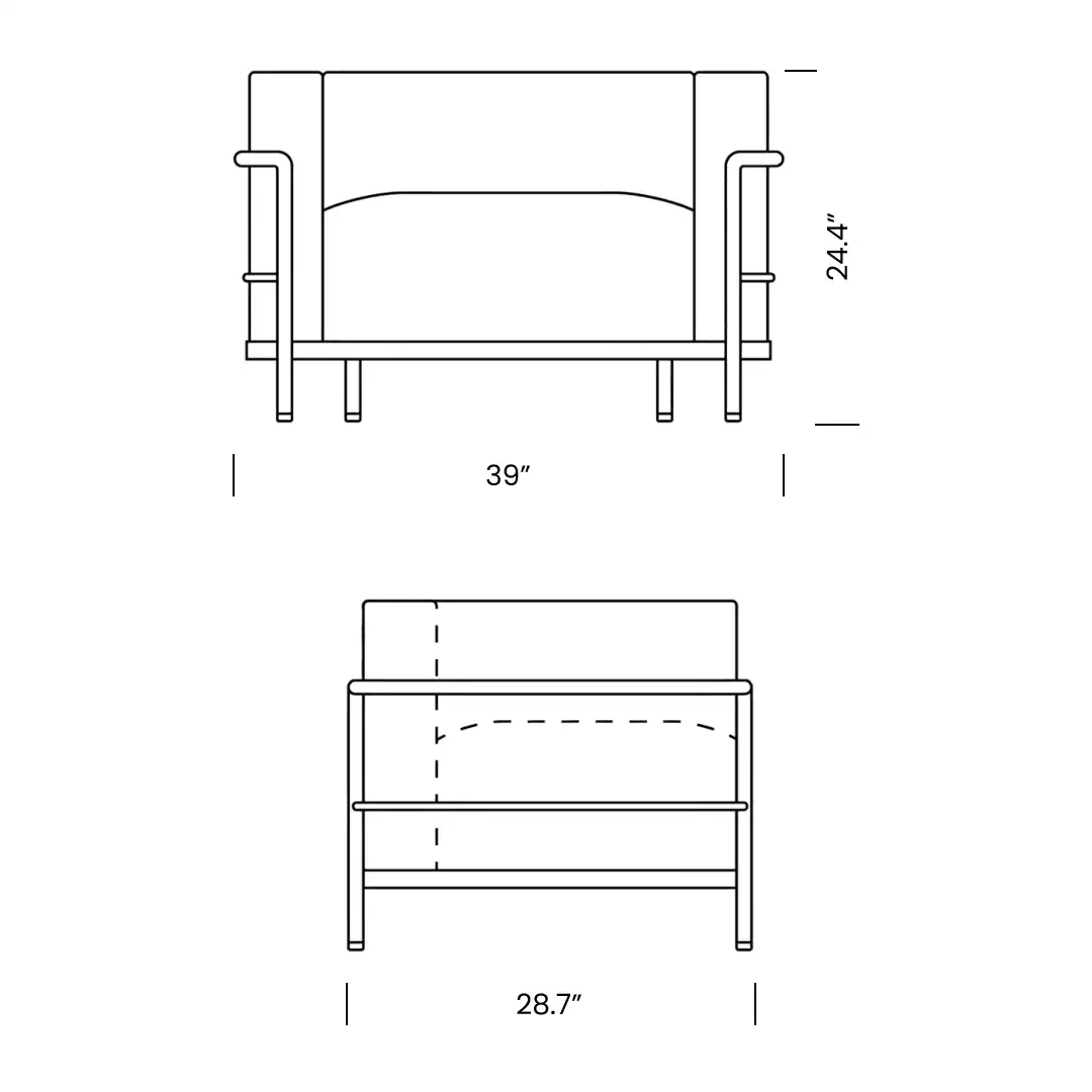 LC3 Armchair Replica Mobile Dimensions - LC3 Armchair