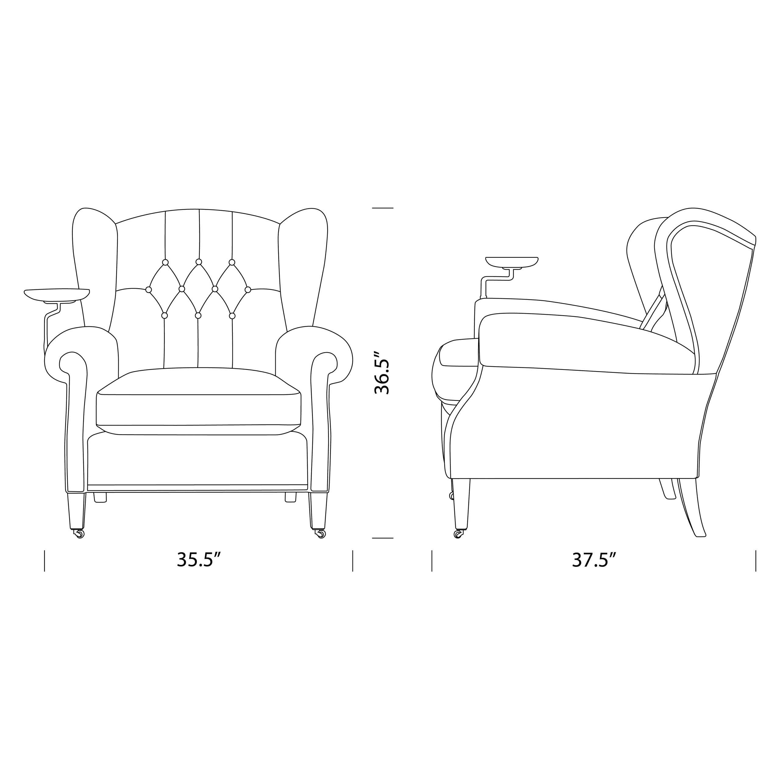 Product dimensions diagram