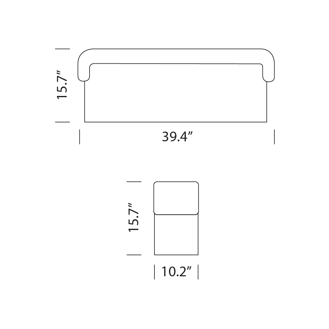 DS 600 Right End Stool Module Replica Dimensions - DS-600