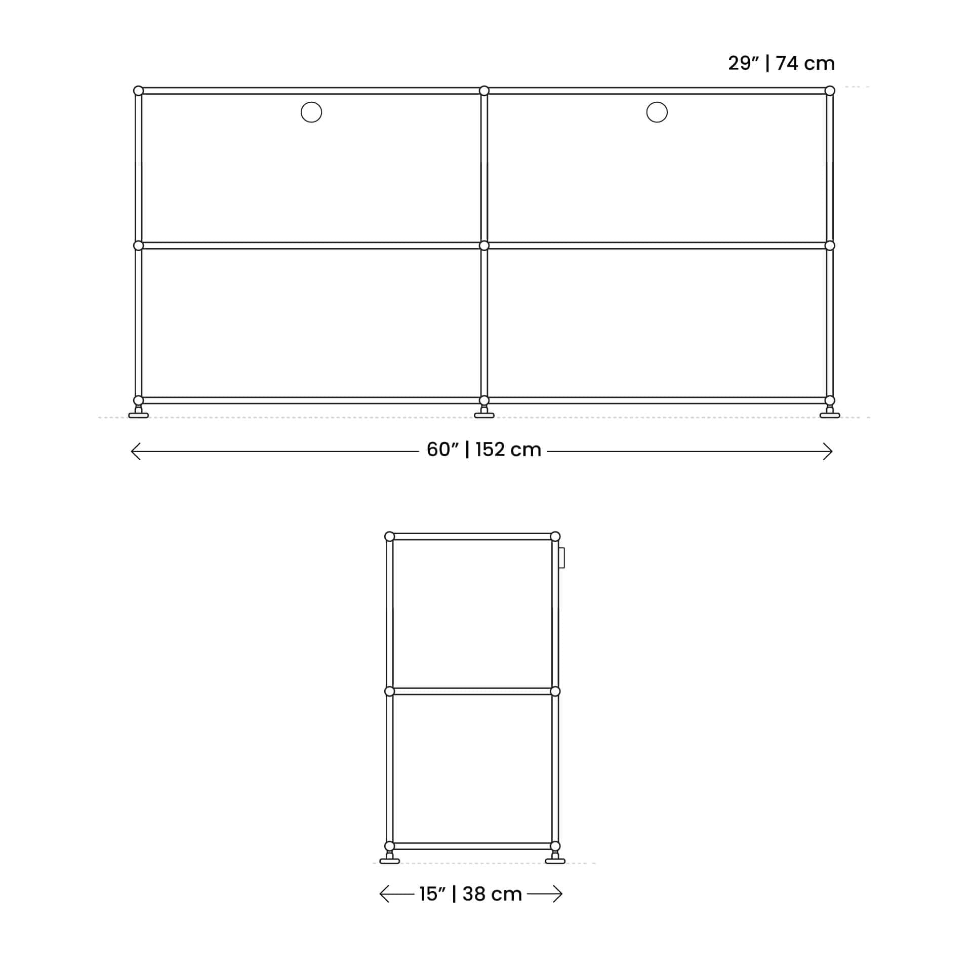 Dimensions Haller Credenza Mobile - Haller Credenza Replica