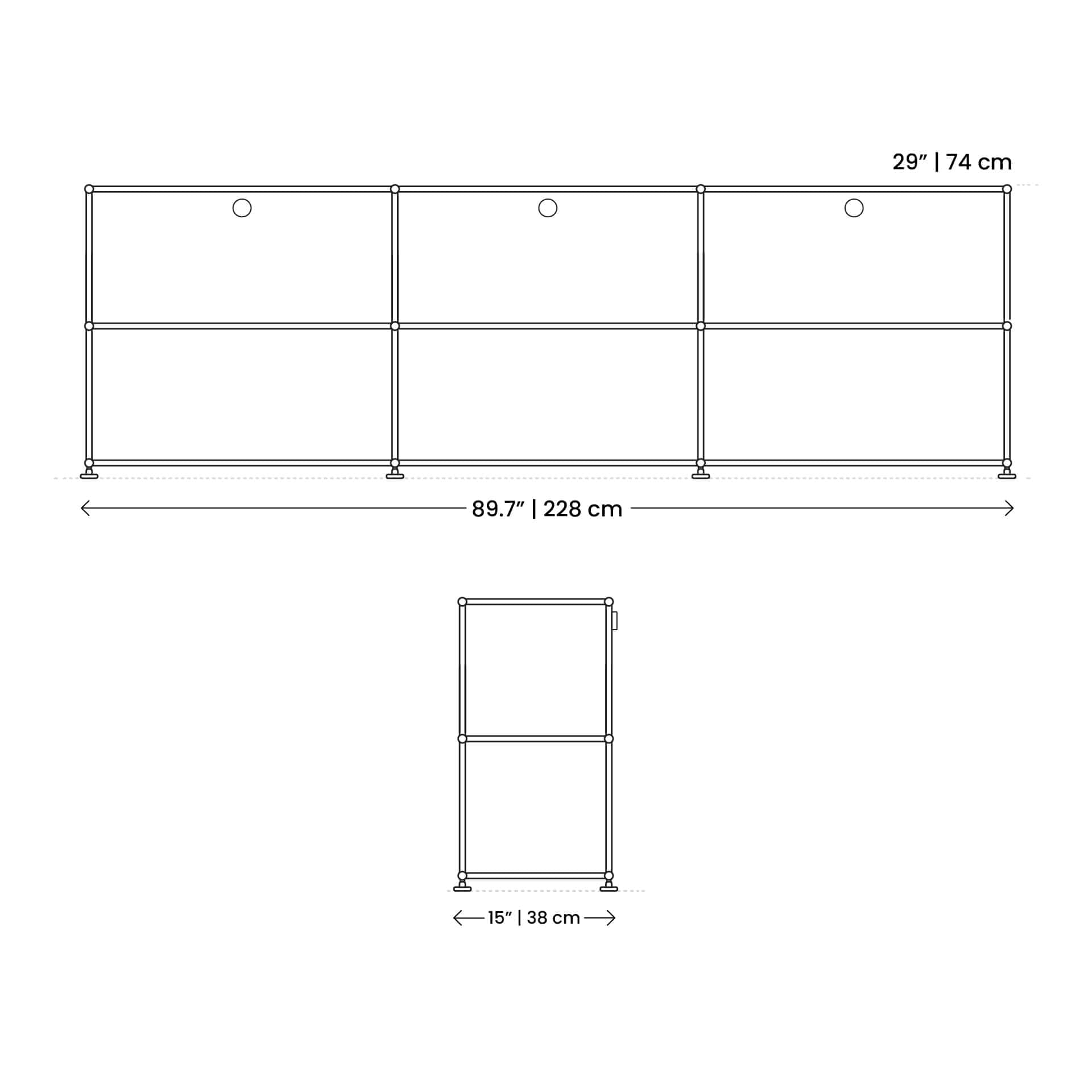Dimensions Haller Sideboard Mobile - Haller Sideboard H2
