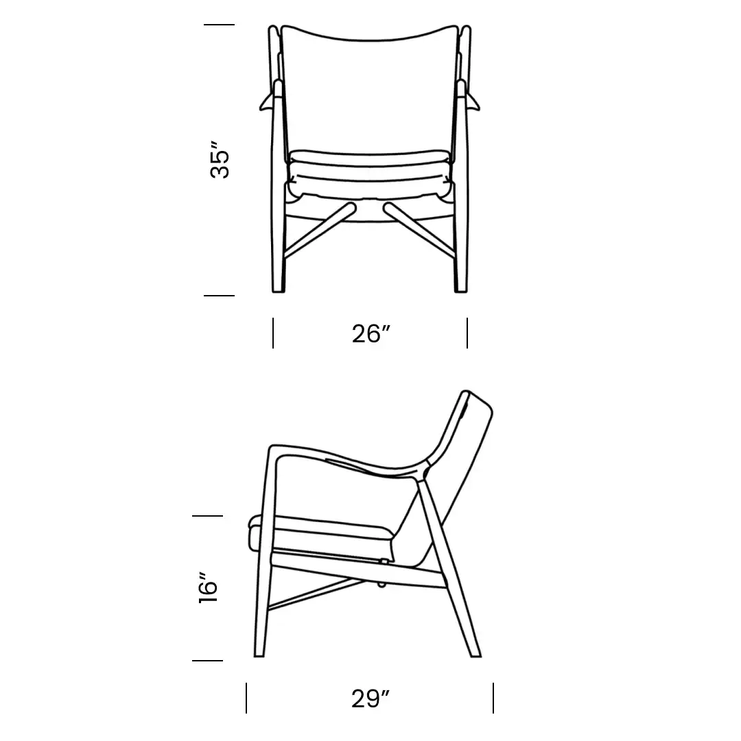 Model 45 Chair Replica Mobile Dimensions - Model 45 Chair Replica