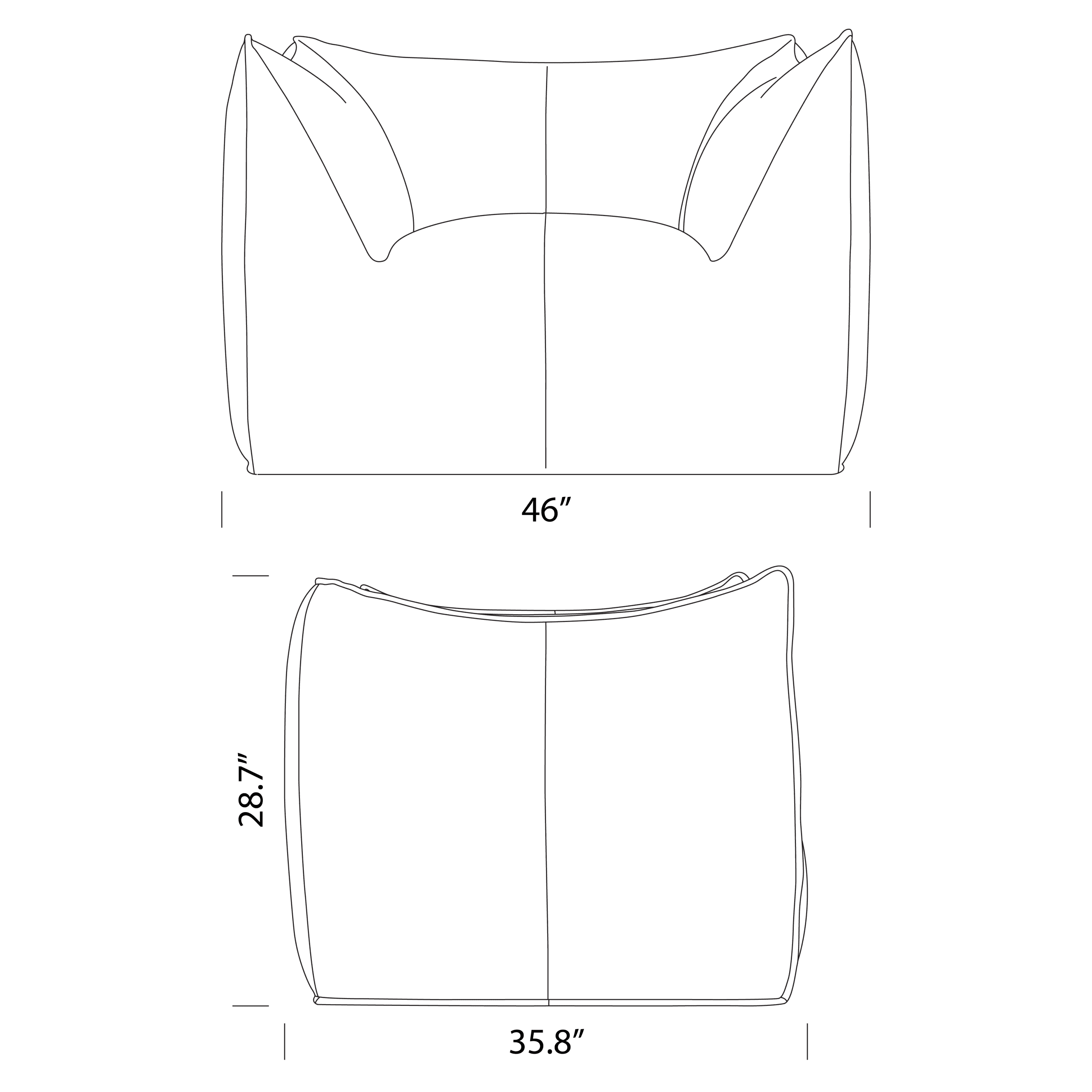 Bambole Lounge Chair Dimensions
