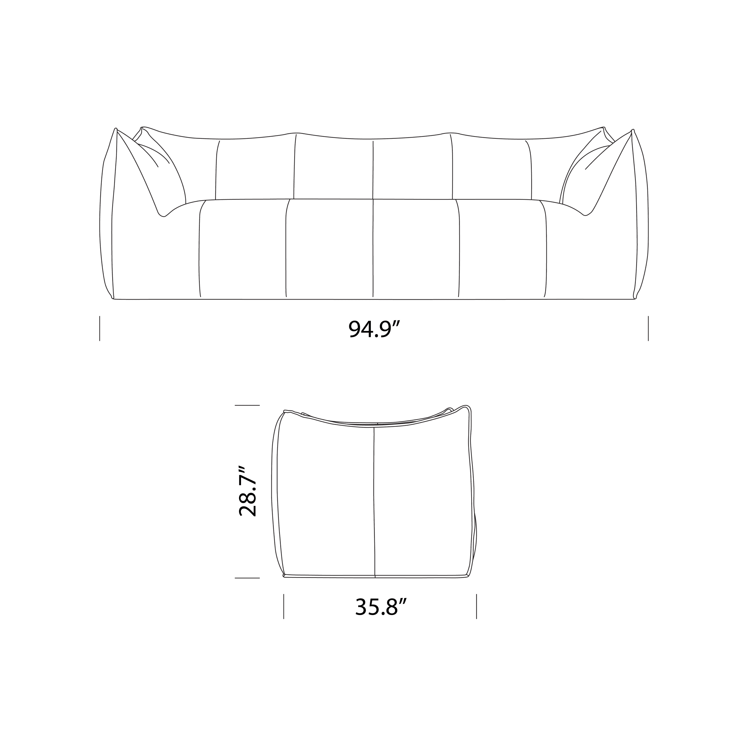 Product dimensions diagram