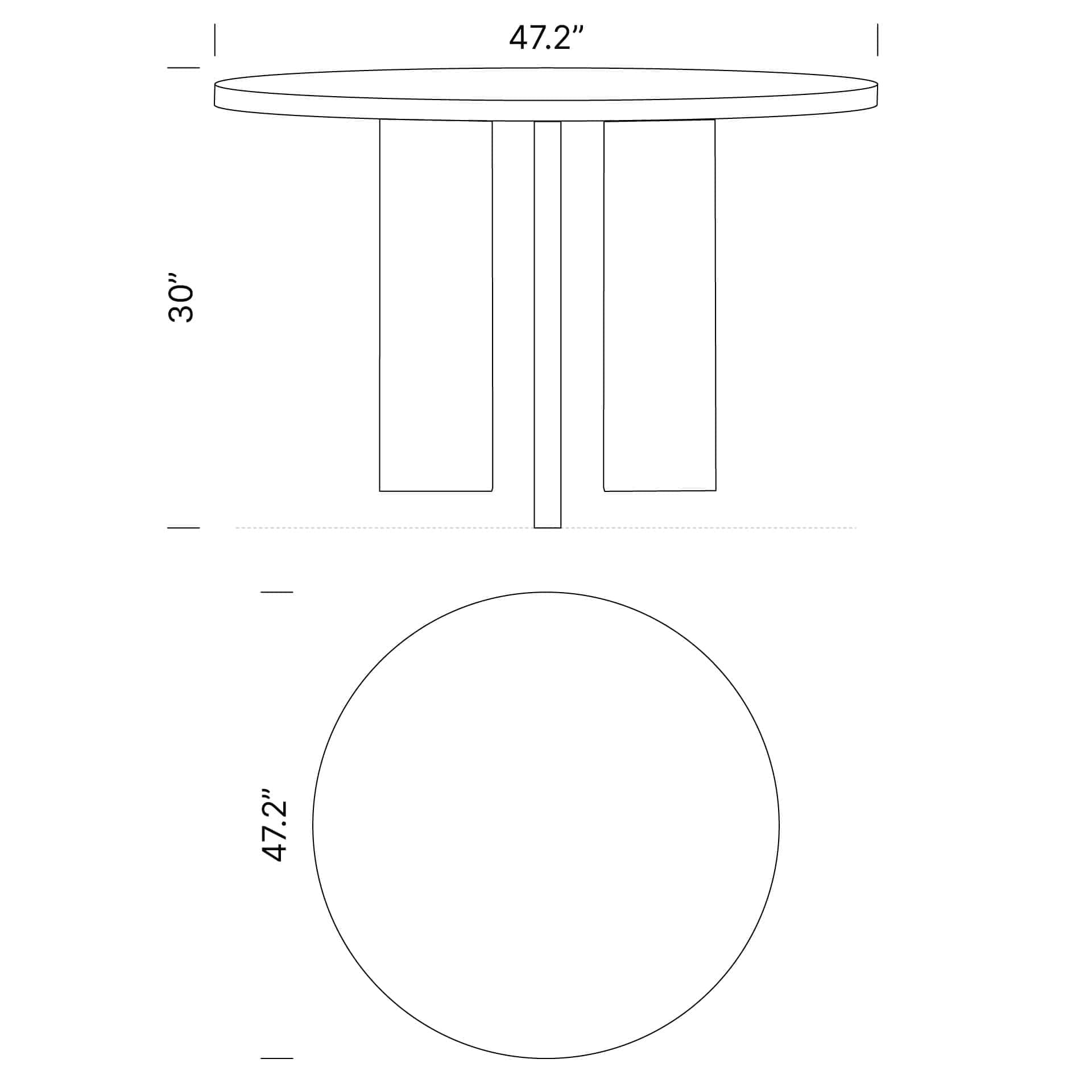 Dimensions Arlon Round Dining Table Mobile