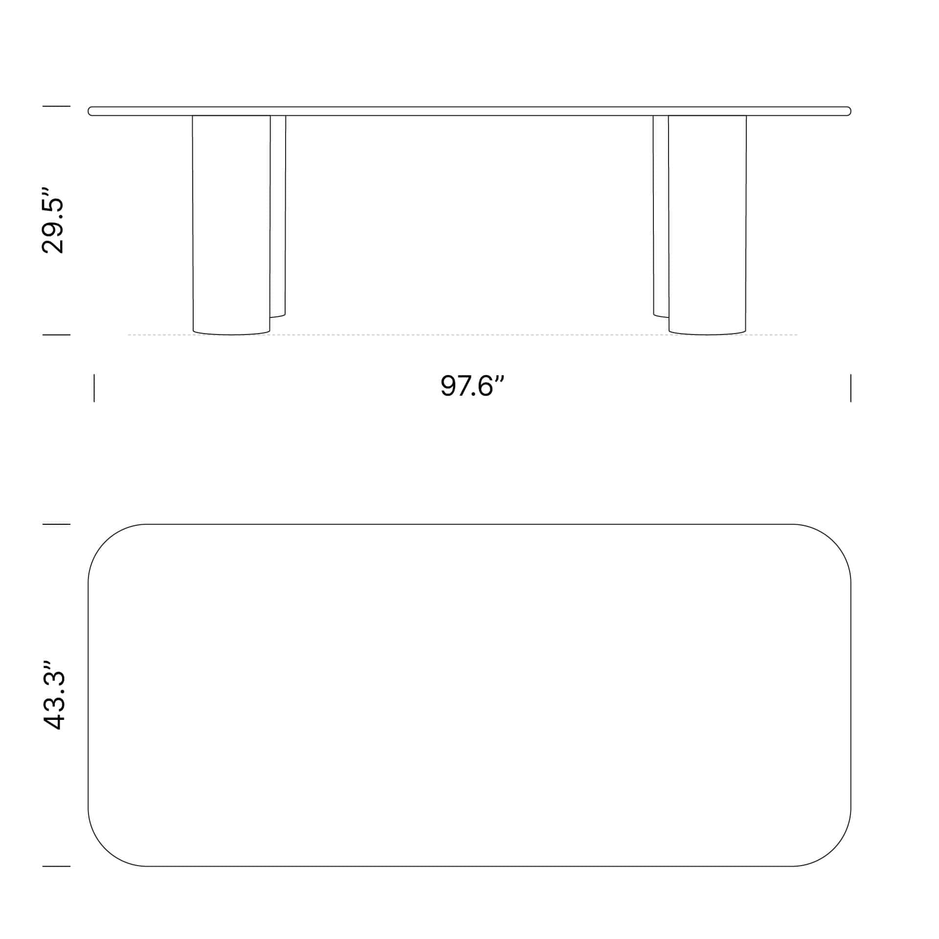 Dimensions Cato Dining Table Mobile