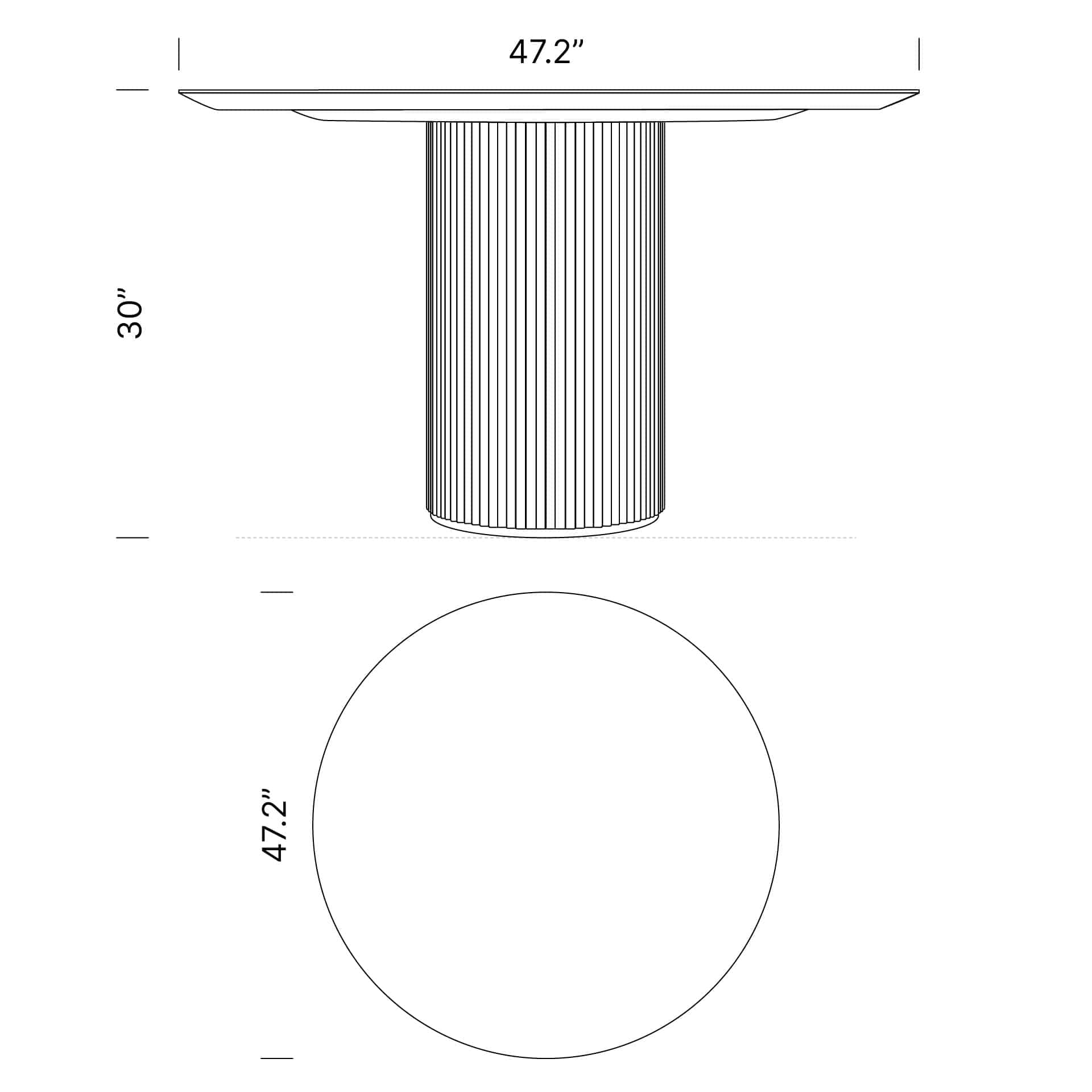 Dimensions Decelle Round Dining Table Mobile