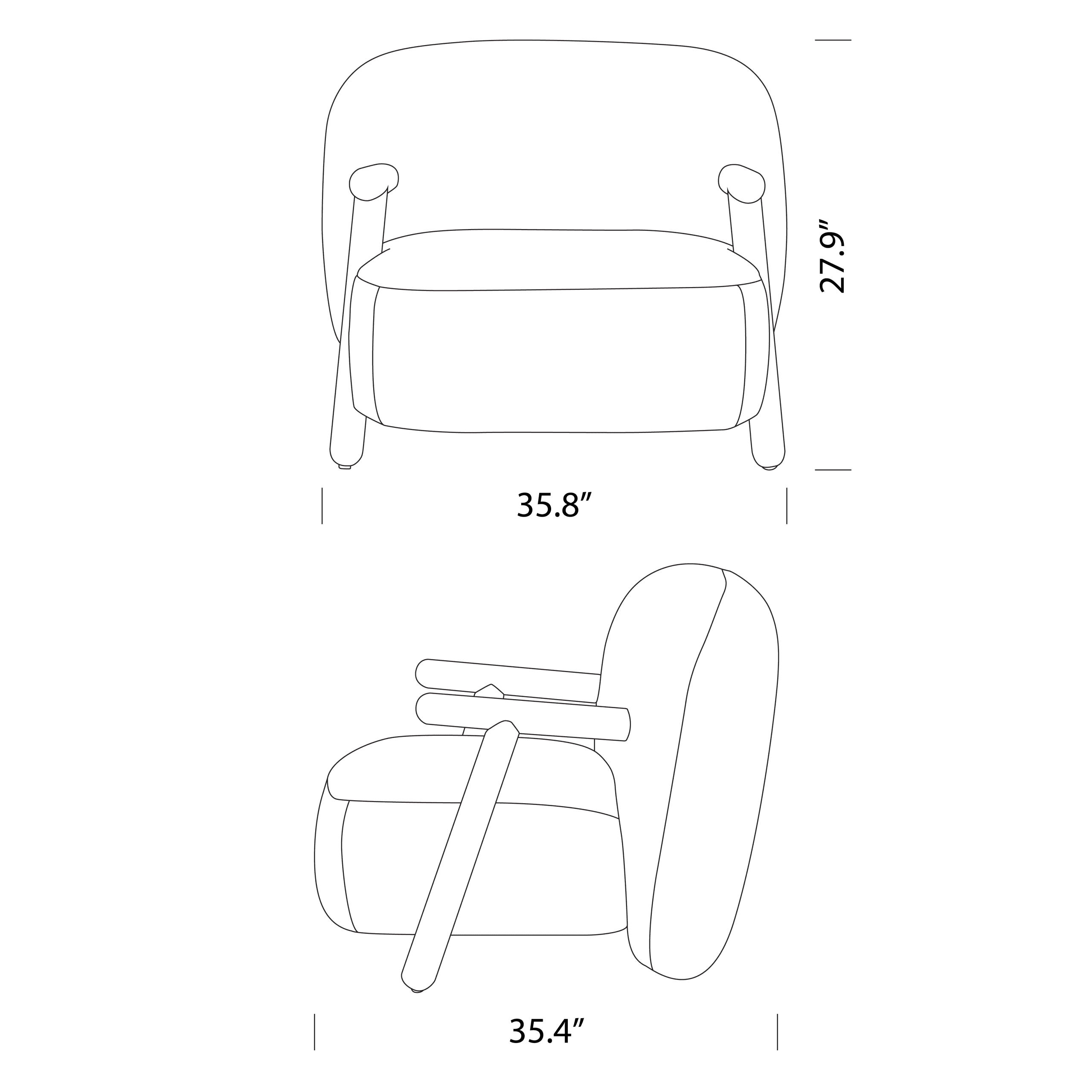 Luna Lounge Chair Dimensions