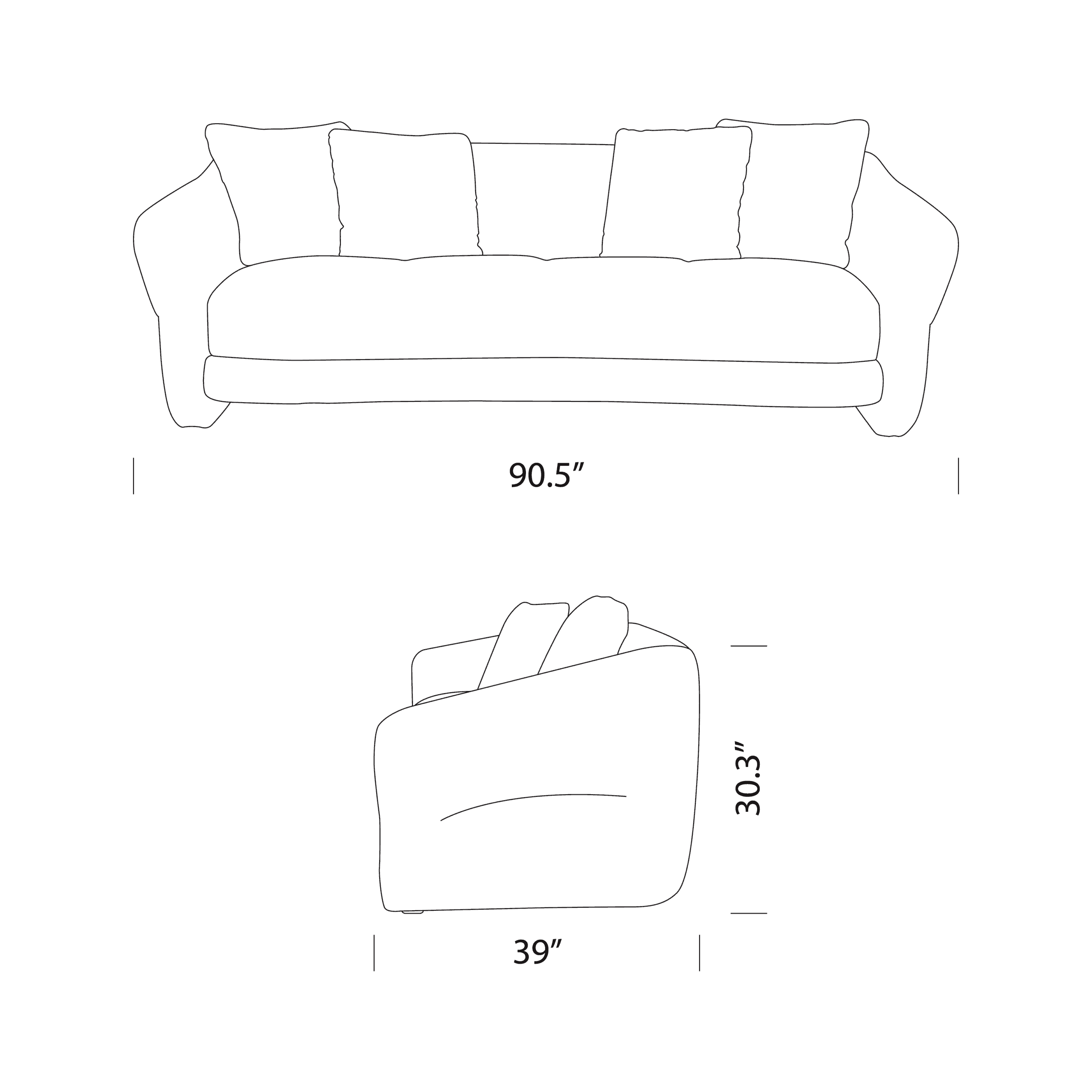 Product dimensions diagram