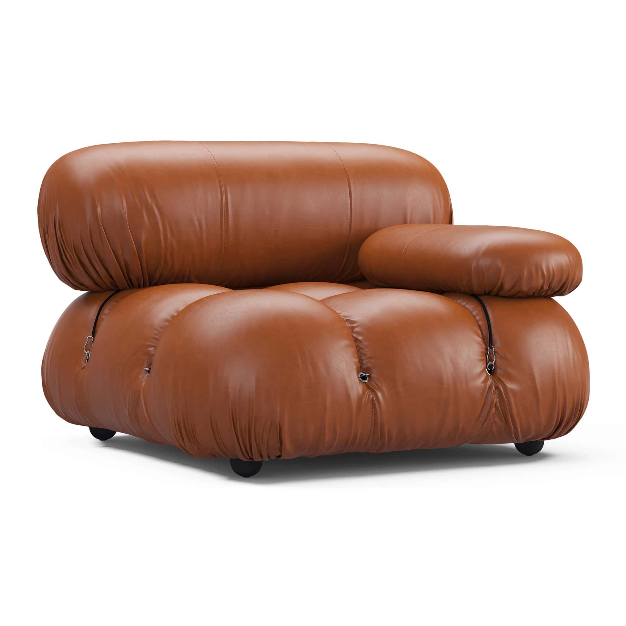 Camaleonda Module Armrest - Brown Leather 2 - Camaleonda