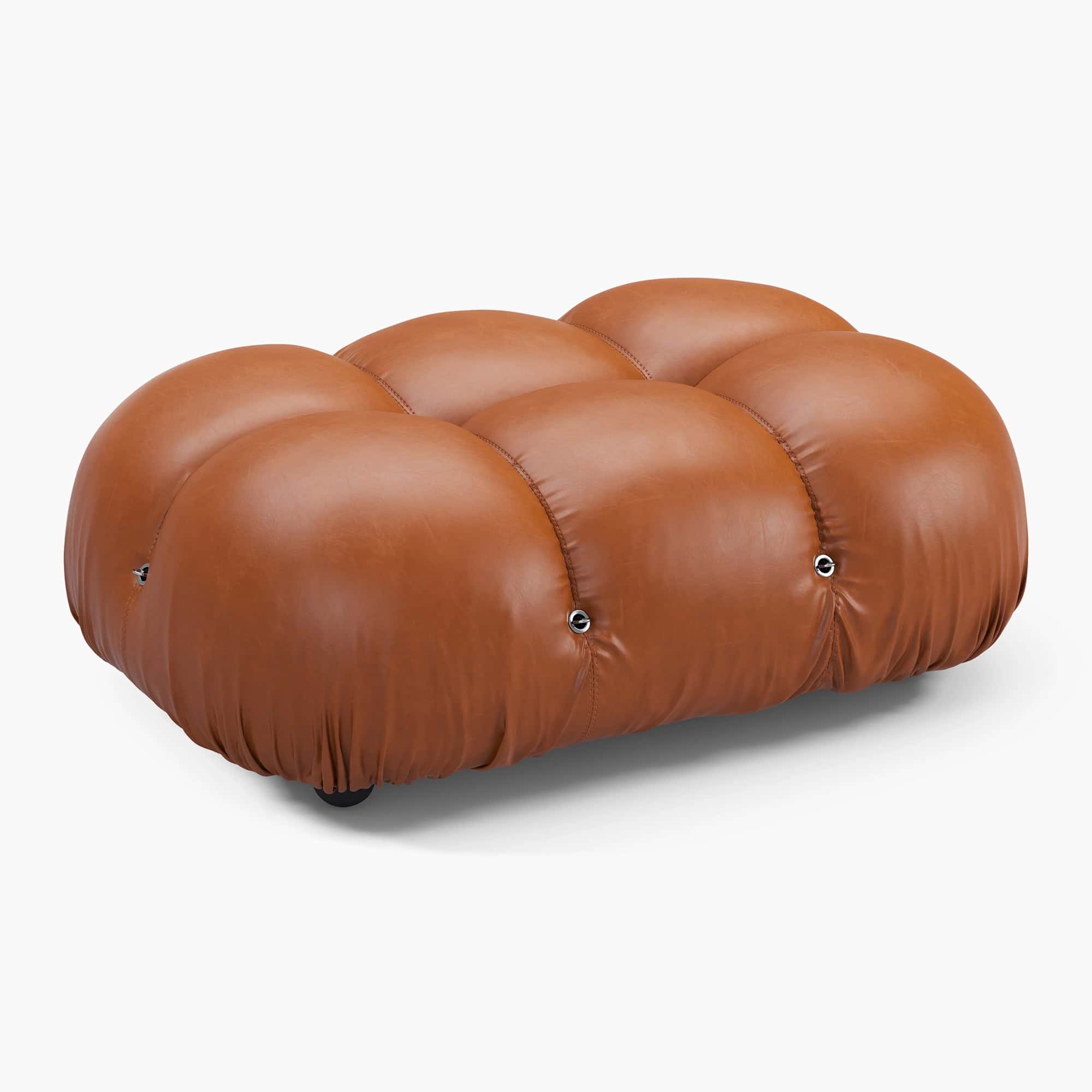 Camaleonda Module Ottoman - Brown Leather 1 - Camaleonda