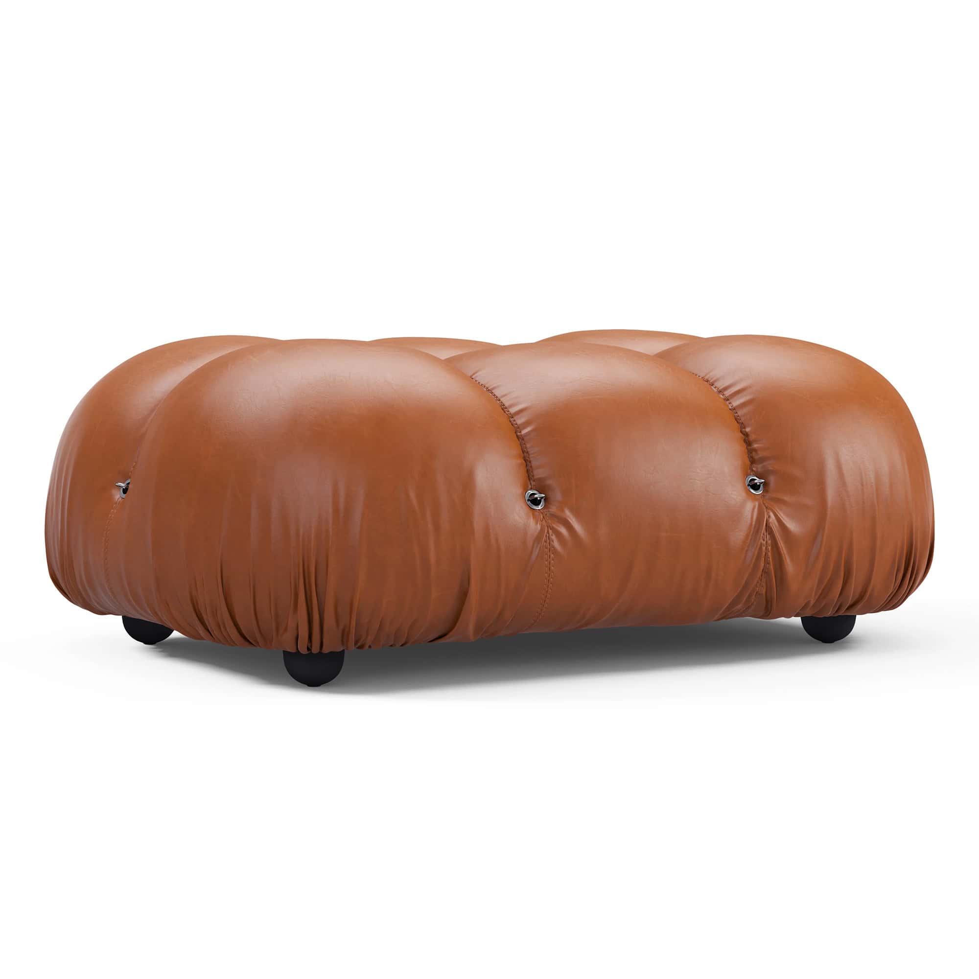 Camaleonda Module Ottoman - Brown Leather 3 - Camaleonda