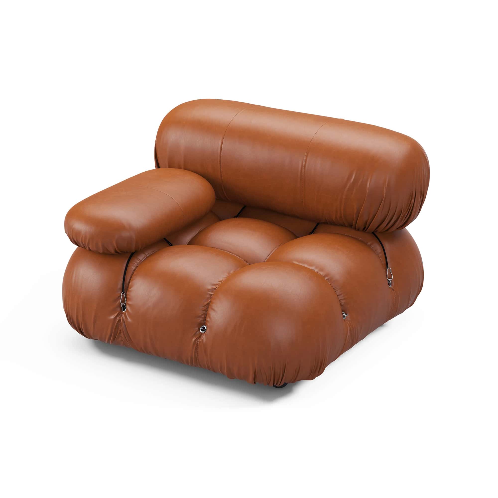 Camaleonda Module Right Armrest - Brown Leather 3 - Camaleonda
