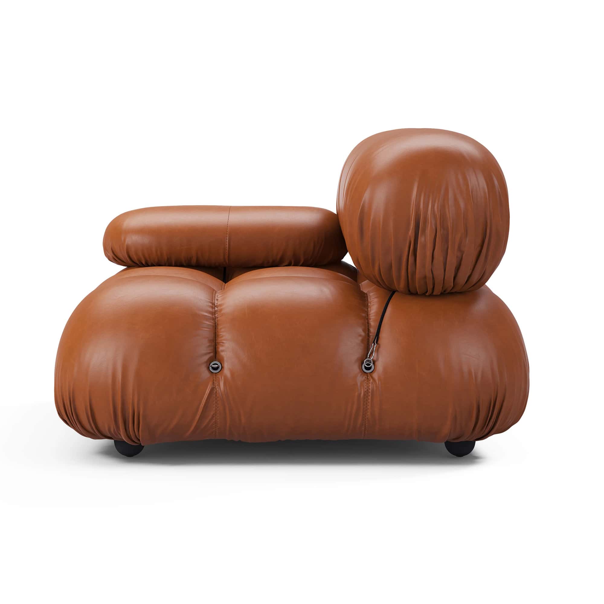 Camaleonda Module Right Armrest - Brown Leather 4 - Camaleonda