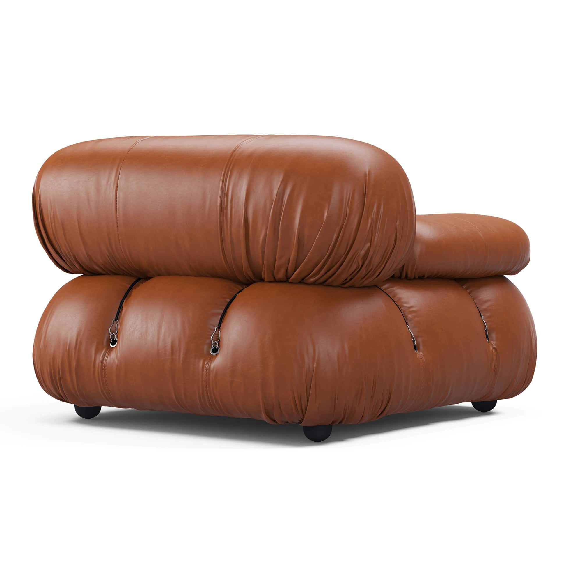 Camaleonda Module Right Armrest - Brown Leather 5 - Camaleonda