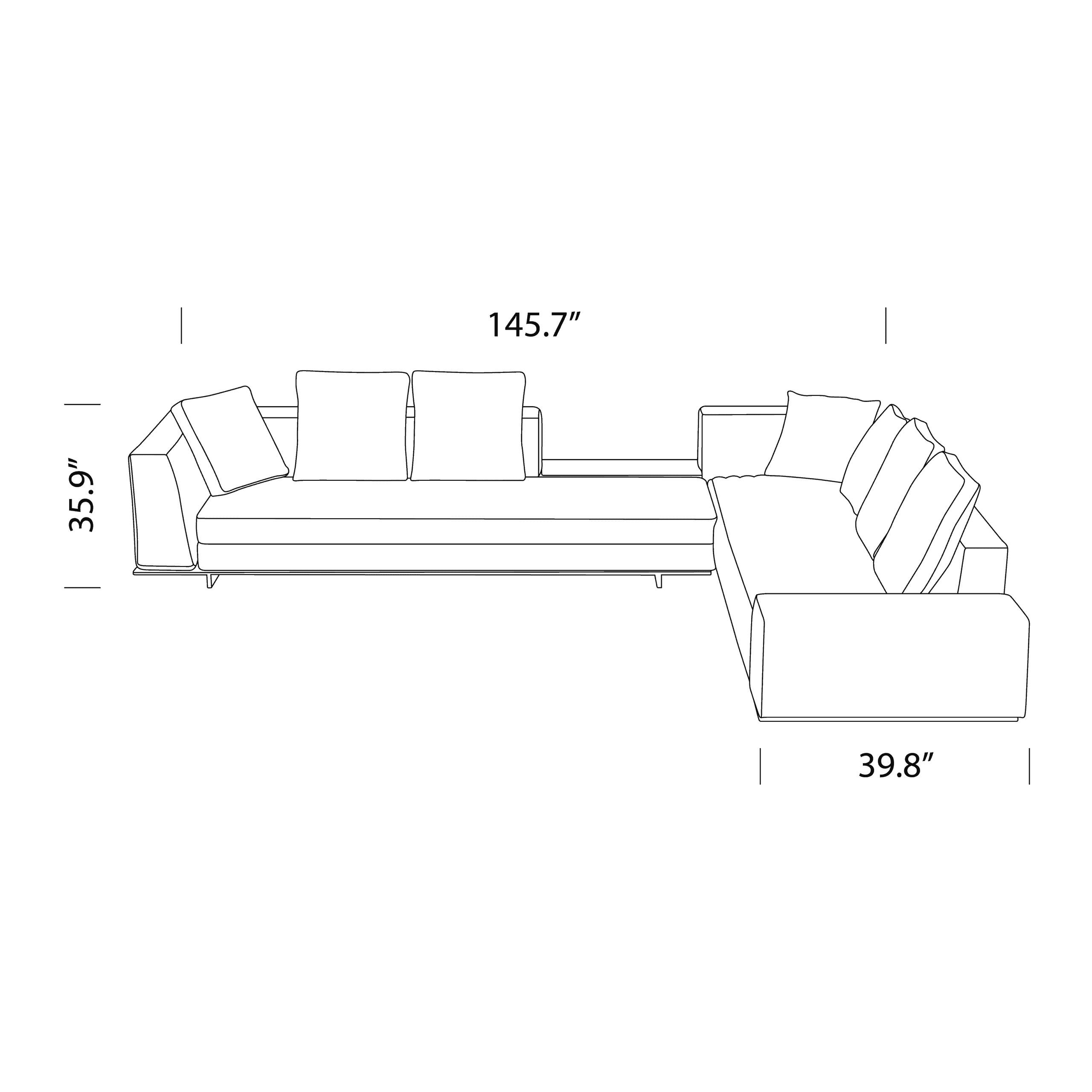 Product dimensions diagram