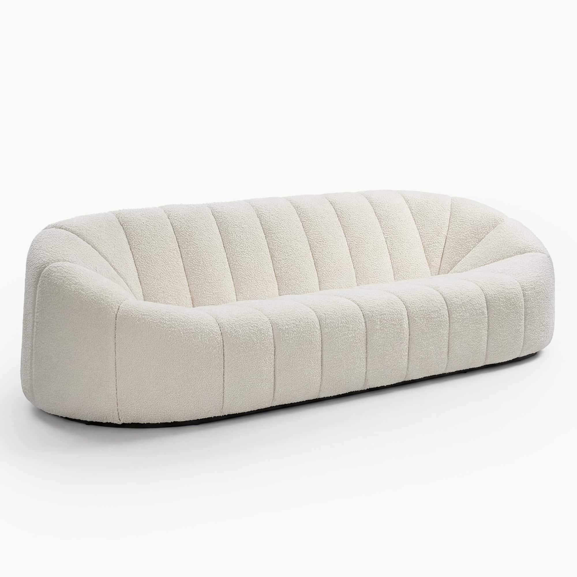 Alpha 3 Seater Sofa - White Bouclé (2)