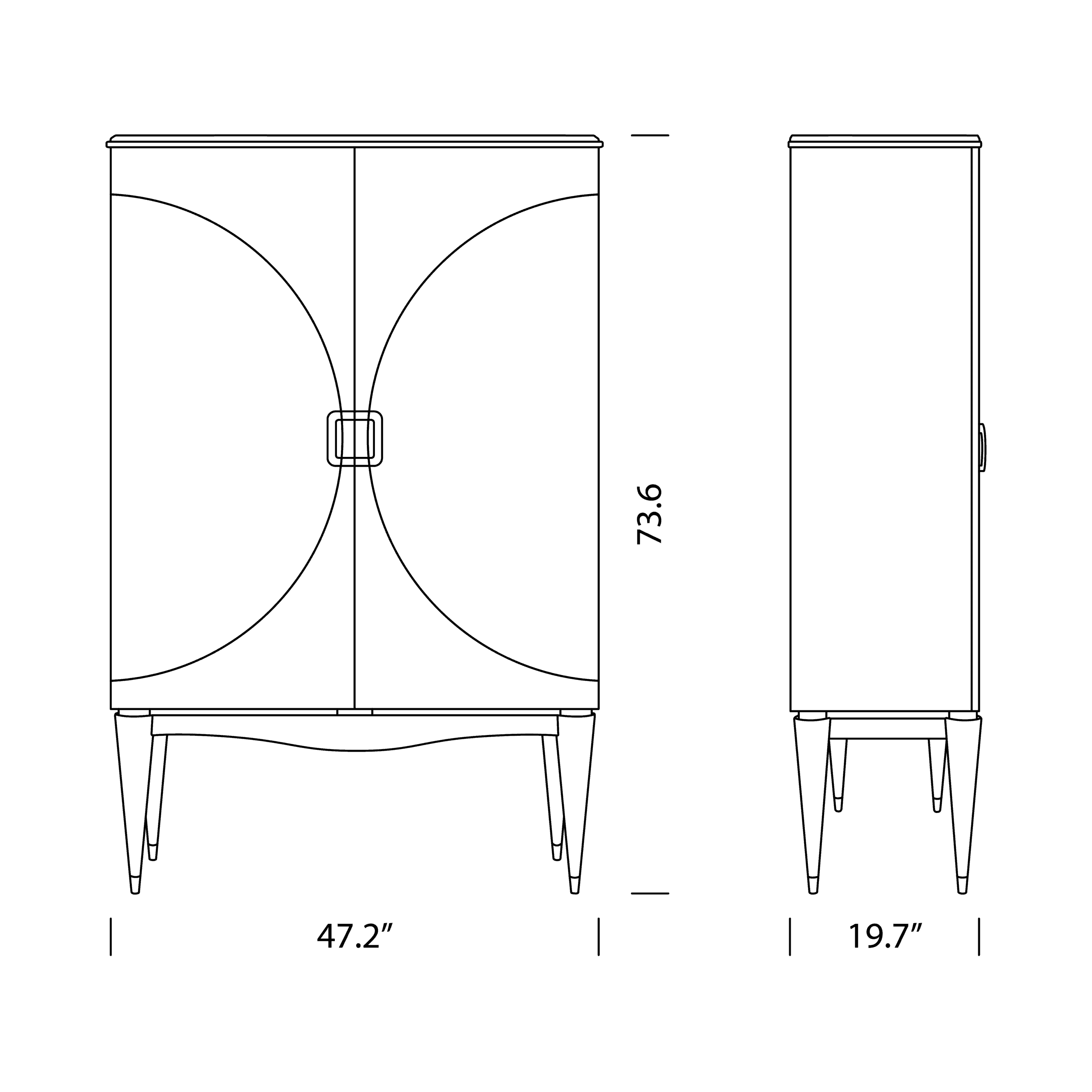 Carpanese Home 7034 Bar Cabinet Dimensions
