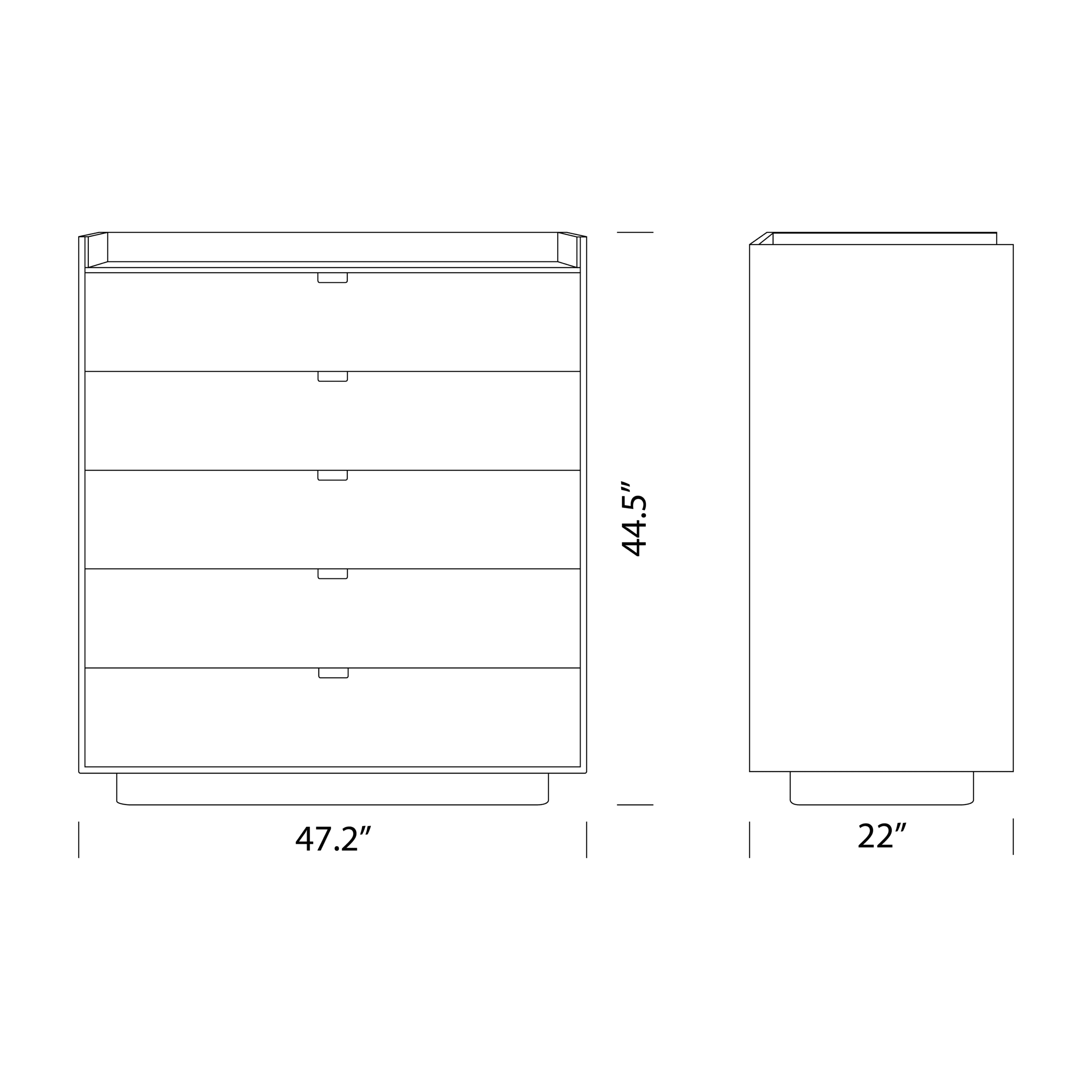 Product dimensions diagram