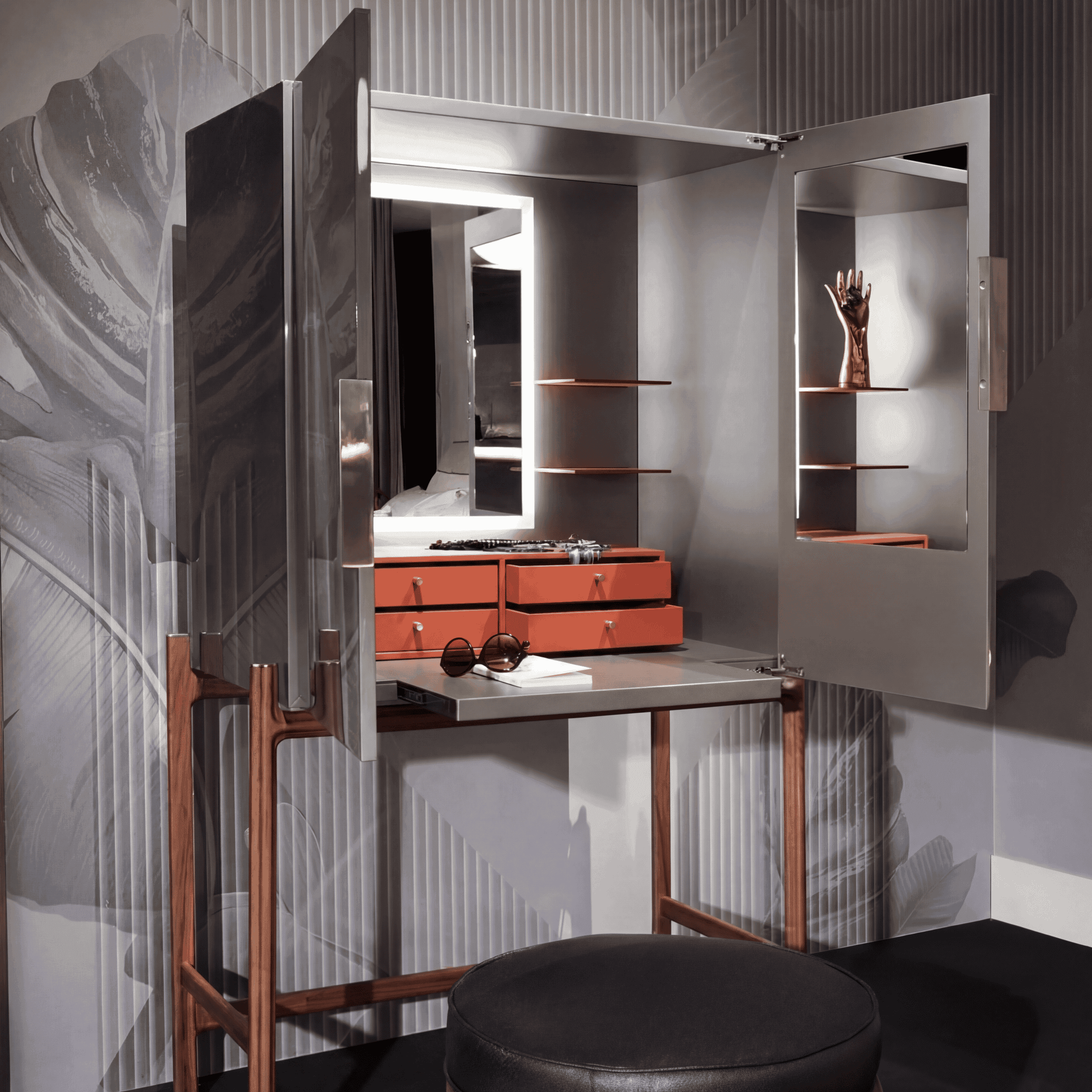 Kings Cross Vanity Tables in Walnut Wood 7