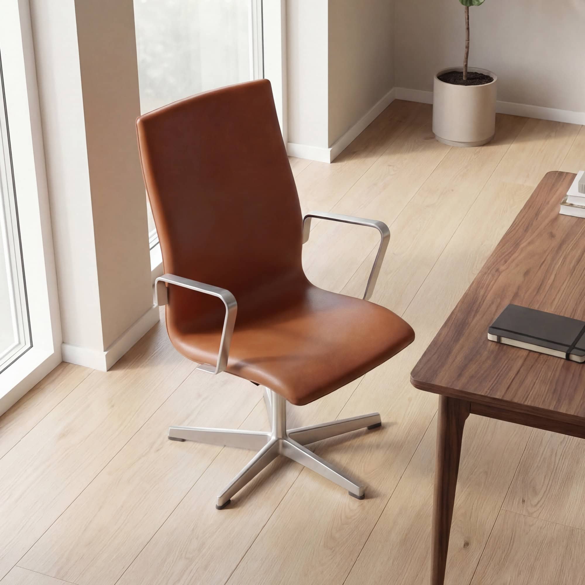 Oxford Chair Brown Leather 2