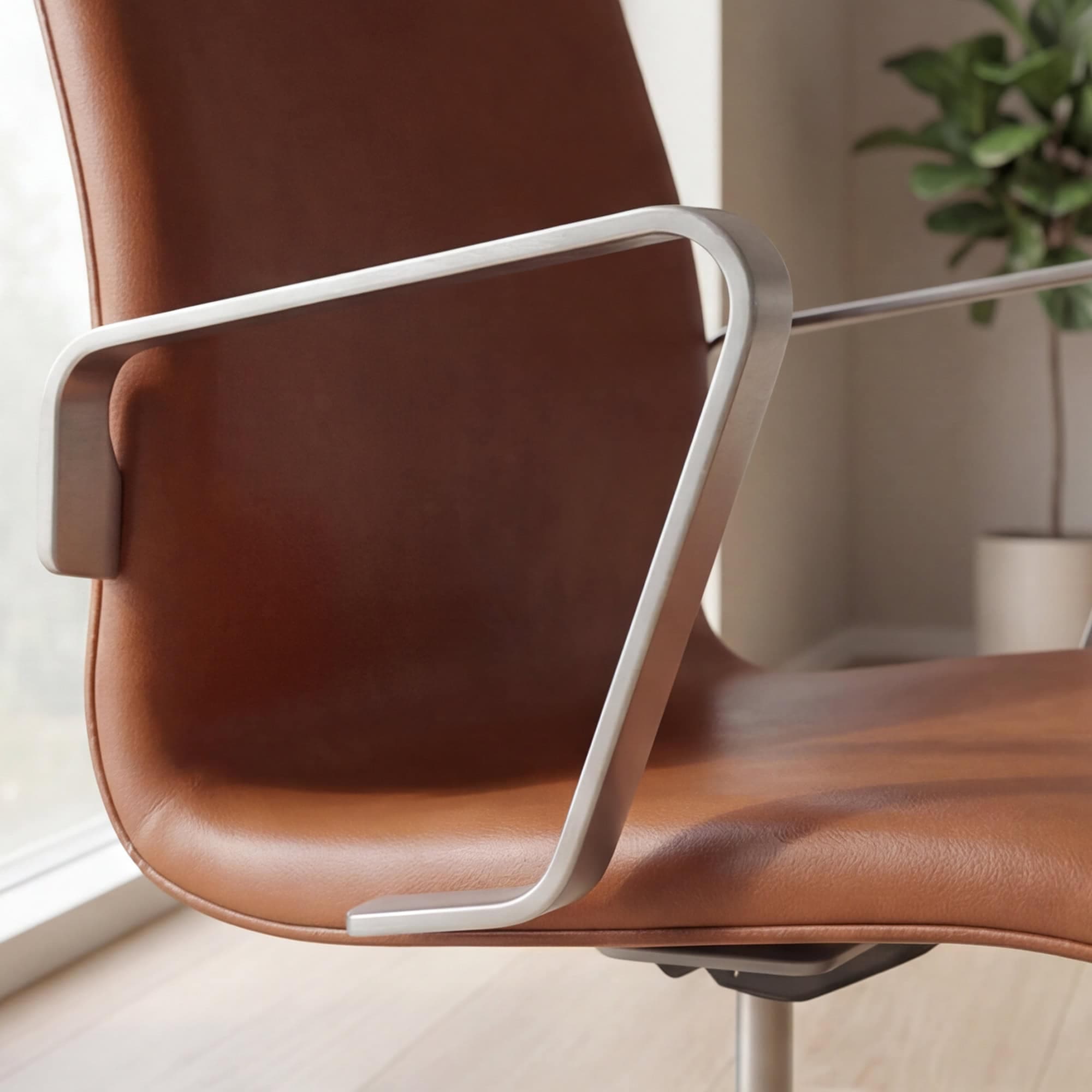 Oxford Chair Brown Leather 5