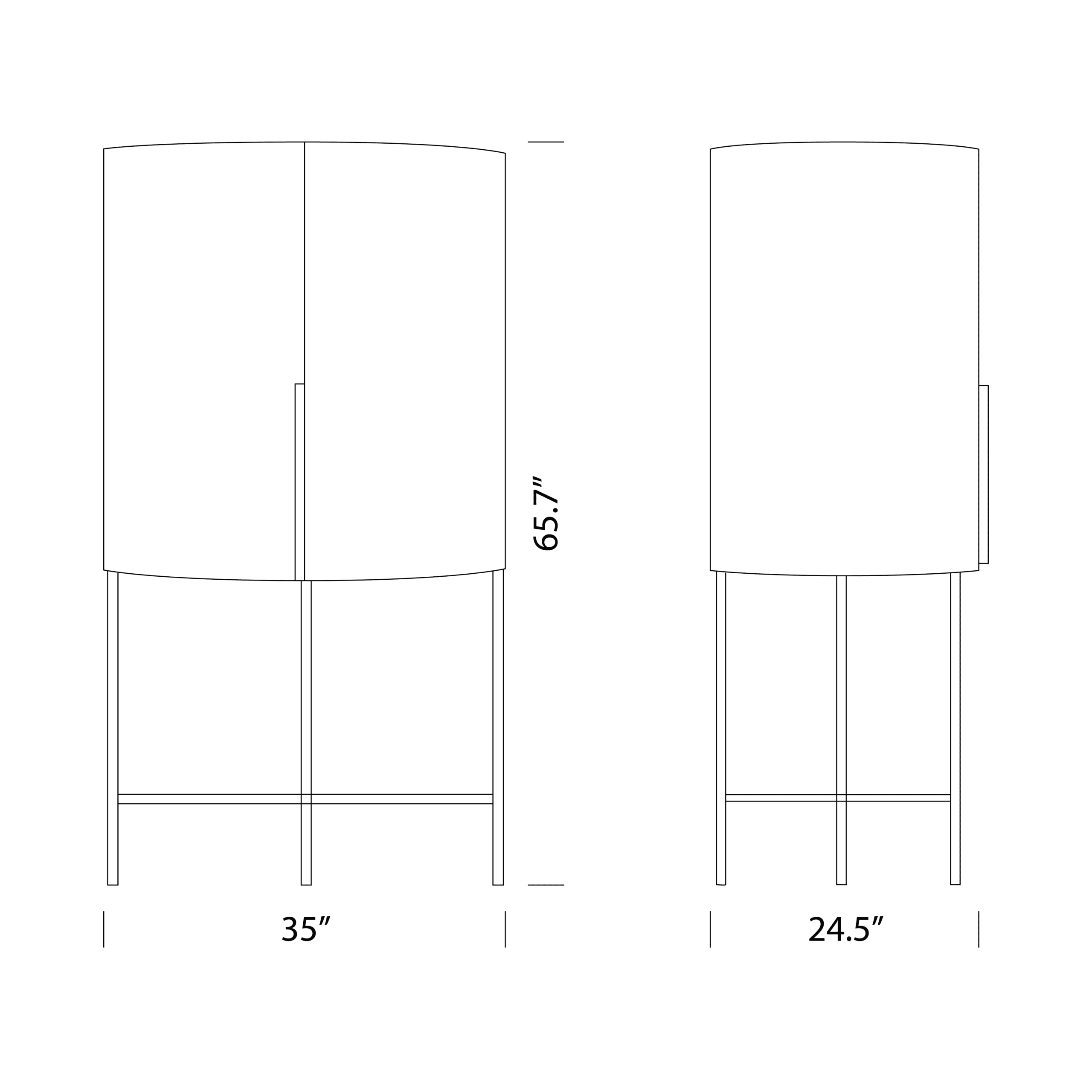 Plissé Bar Cabinet Dimensions