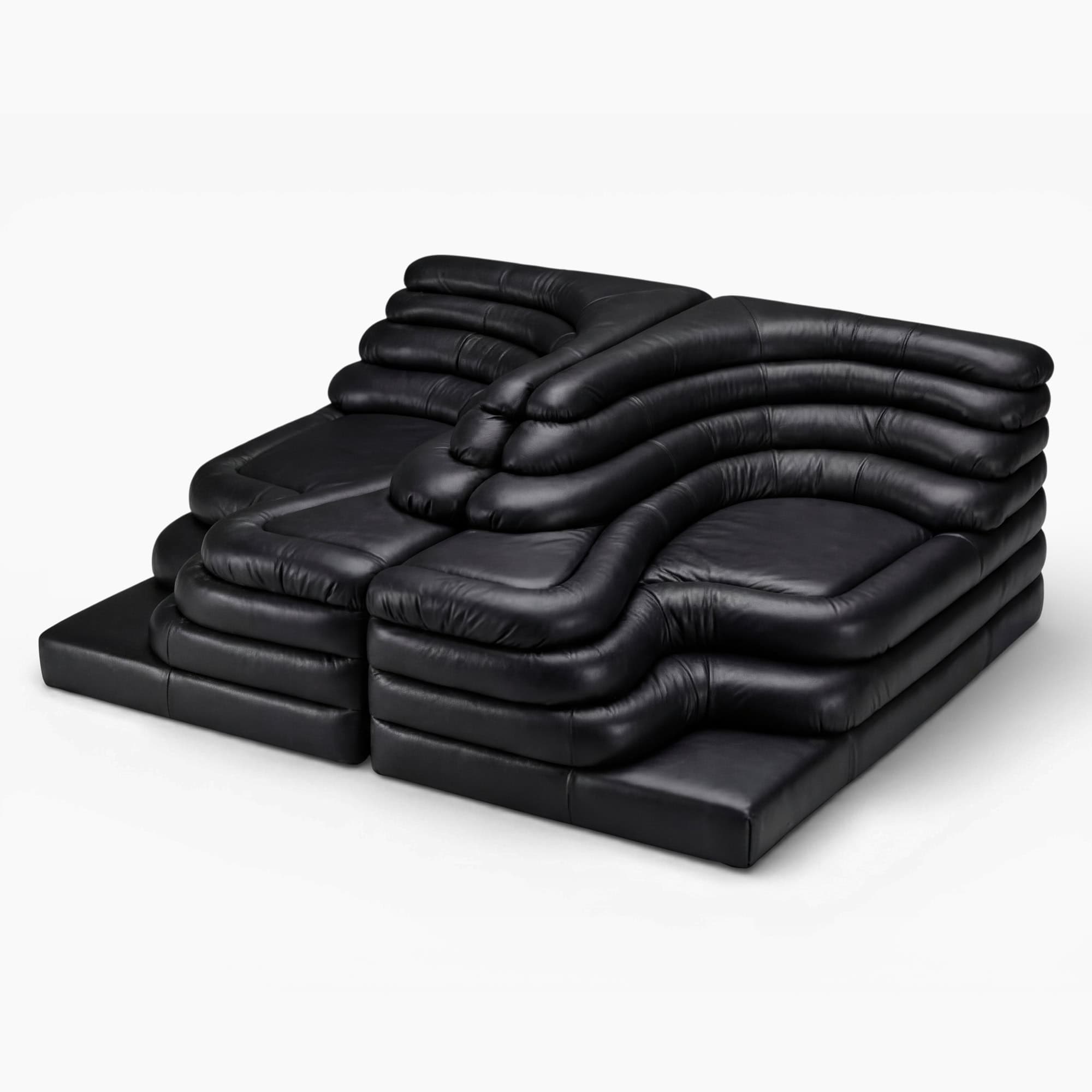 DS 1025 Terrazza Sofa - Black Aniline Leather (2)
