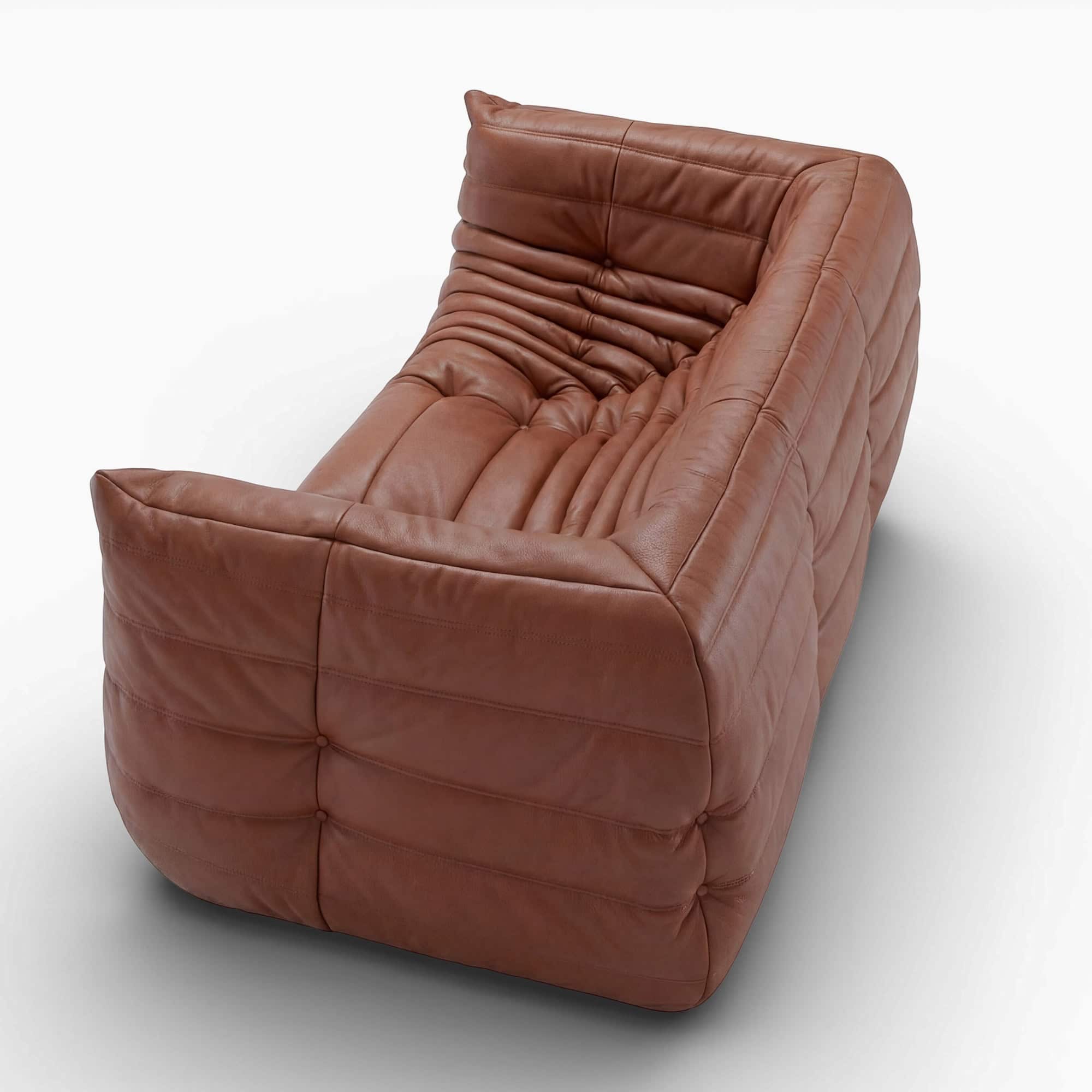 Togo Fireside Sofa - Brown (4) - Ducaroy Sofa Leather, Ducaroy Sofa, Togo Sofa