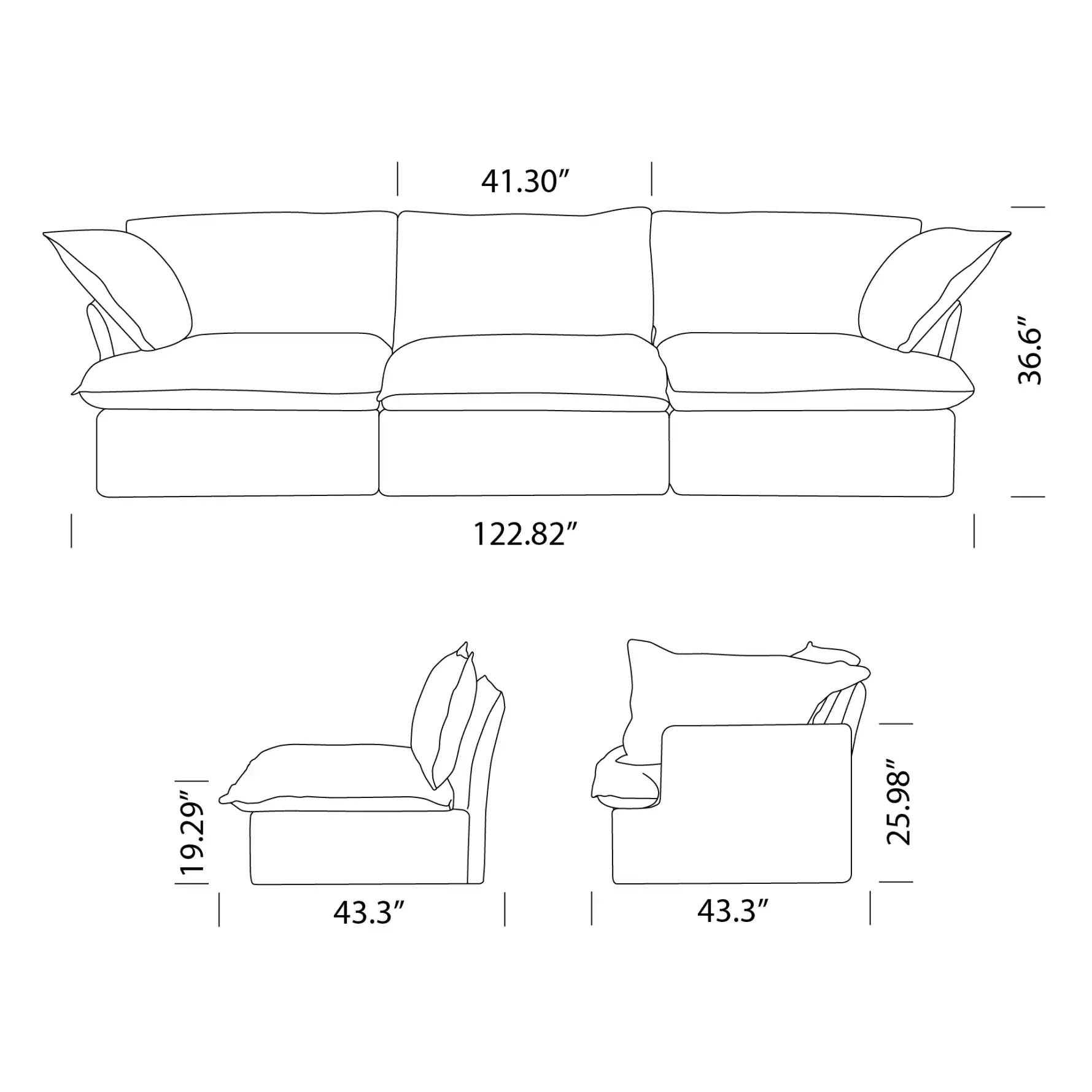 Product dimensions diagram